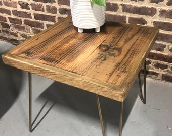 Reclaimed barn wood end table -side table coffee table nightstand