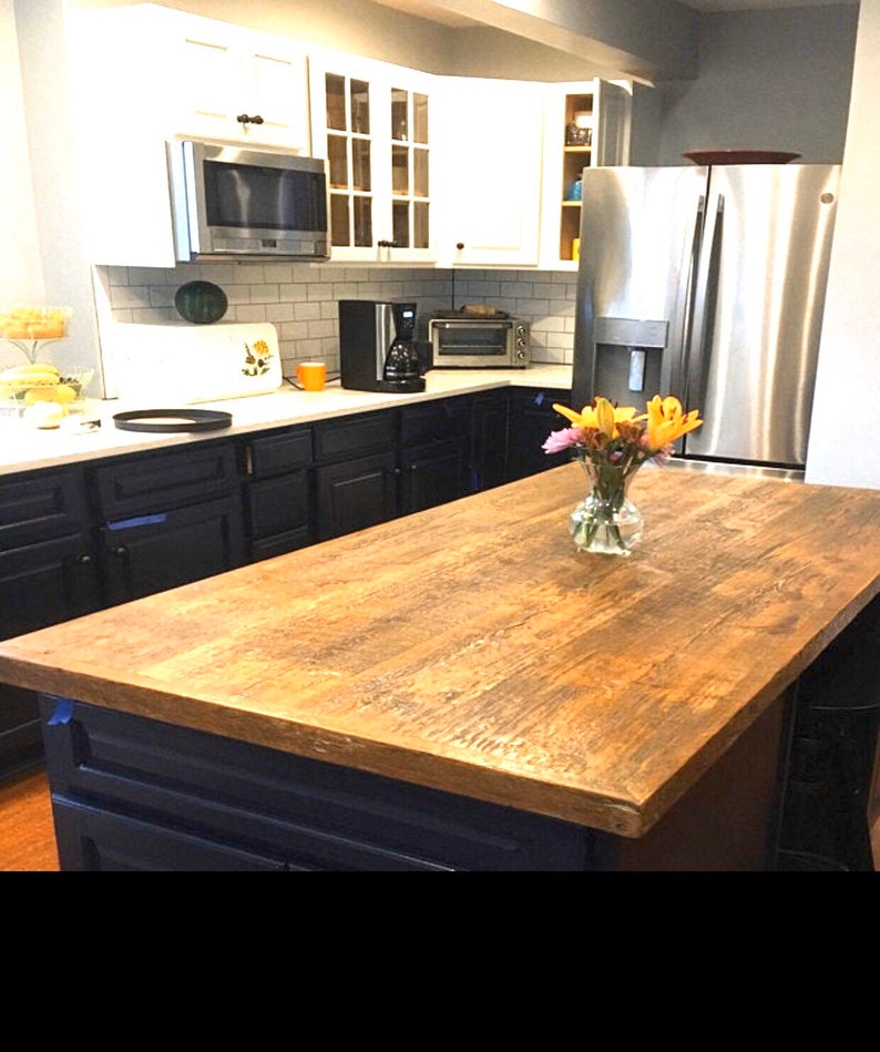 Reclaimed Wood Kitchen Island Dining Table Top Attach to Your Etsy