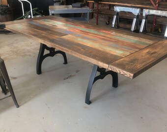 Drop leaf extension Farm table for 8 to 10