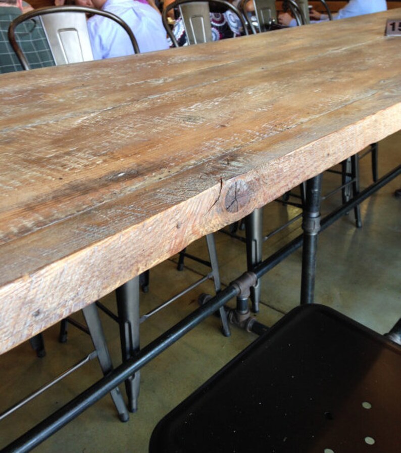 Rustic reclaimed wood Conference table Metal legs Etsy