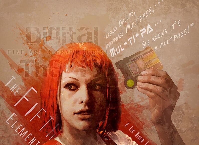 Original Giclee Art Print 'leeloo Dallas Multipass' - Etsy