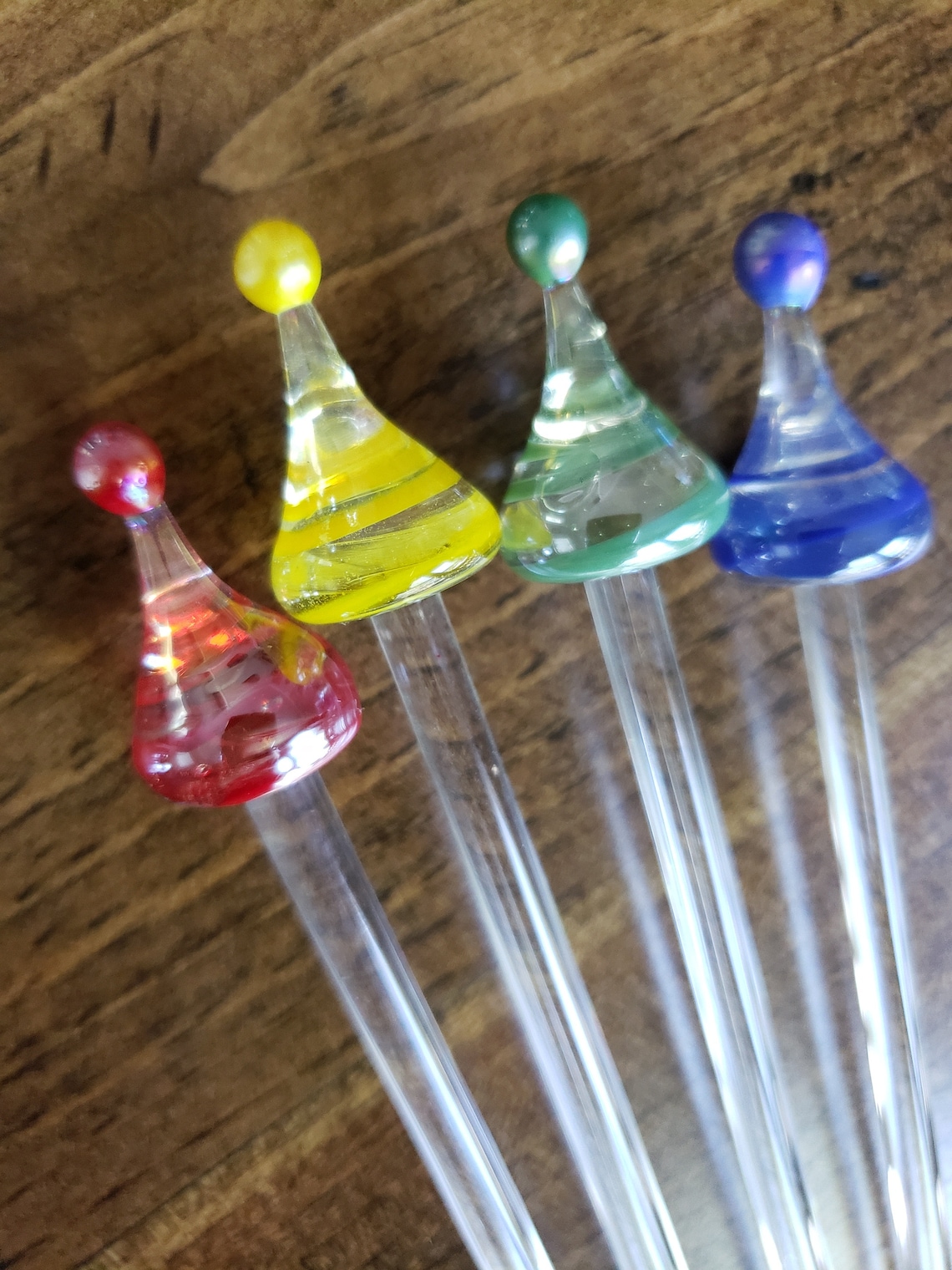 Set 4 Vintage Murano Glass Cocktail Stirrers Swizzle Sticks Etsy