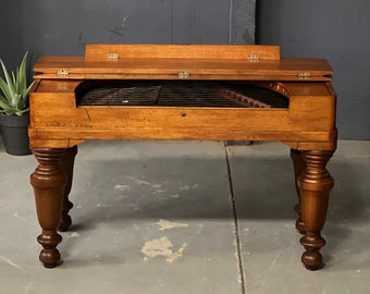 Antique Piano Harp, Piano Harp Table, Antique Musical Instrument, Vintage Piano Harp, Hammered Dulcimer