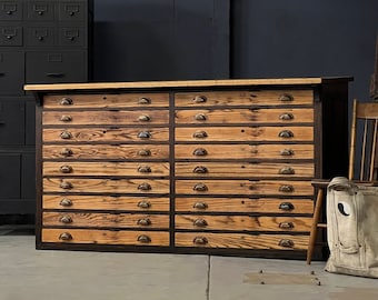 Wooden blueprint deals cabinet