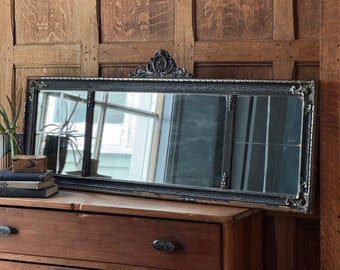 Antique Mirror, Rectangle Mirror, 3 Panel Mantle Mirror, Entryway Mirror, Hallway Mirror, Powder Room Mirror, Vanity Mirror