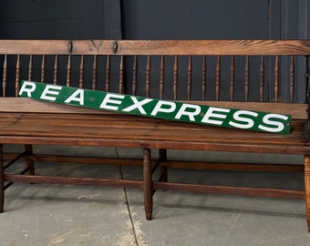 REA Express Porcelain Sign, Railway Express Agency Sign, Vintage Advertising Sign, Antique Porcelain Sign