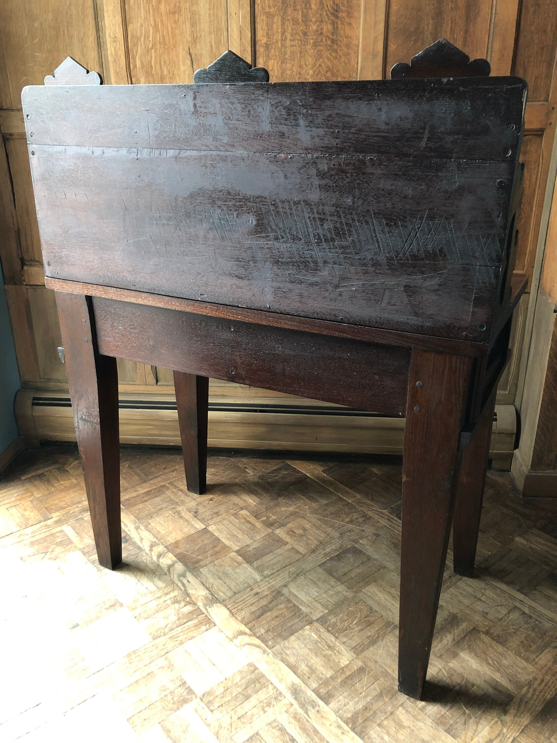 Antique Desk With Drawers, Primitive Wood Desk, Antique Handmade Desk