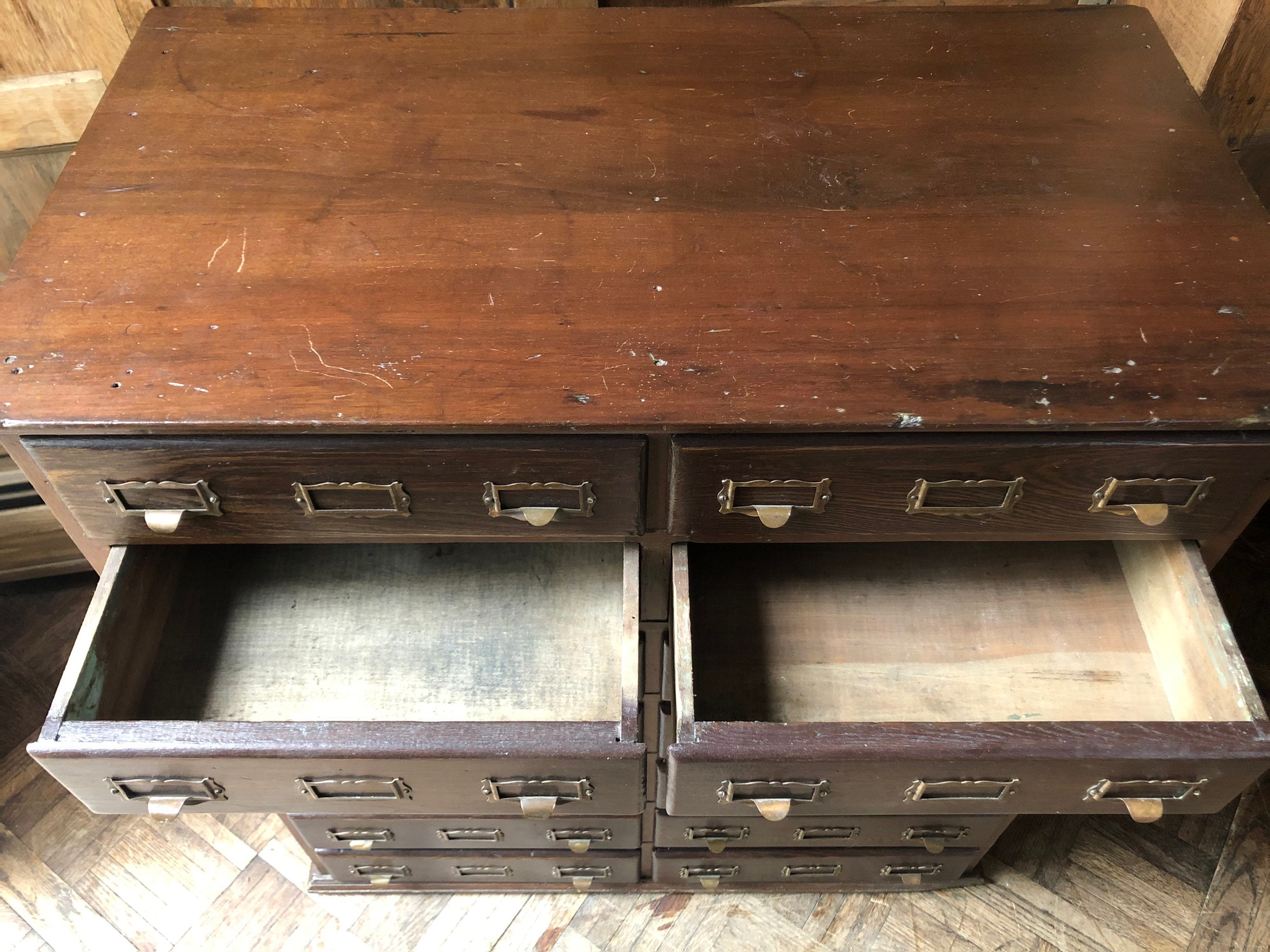 Gabinete de cajones múltiples antiguos gabinete de piezas de | Etsy