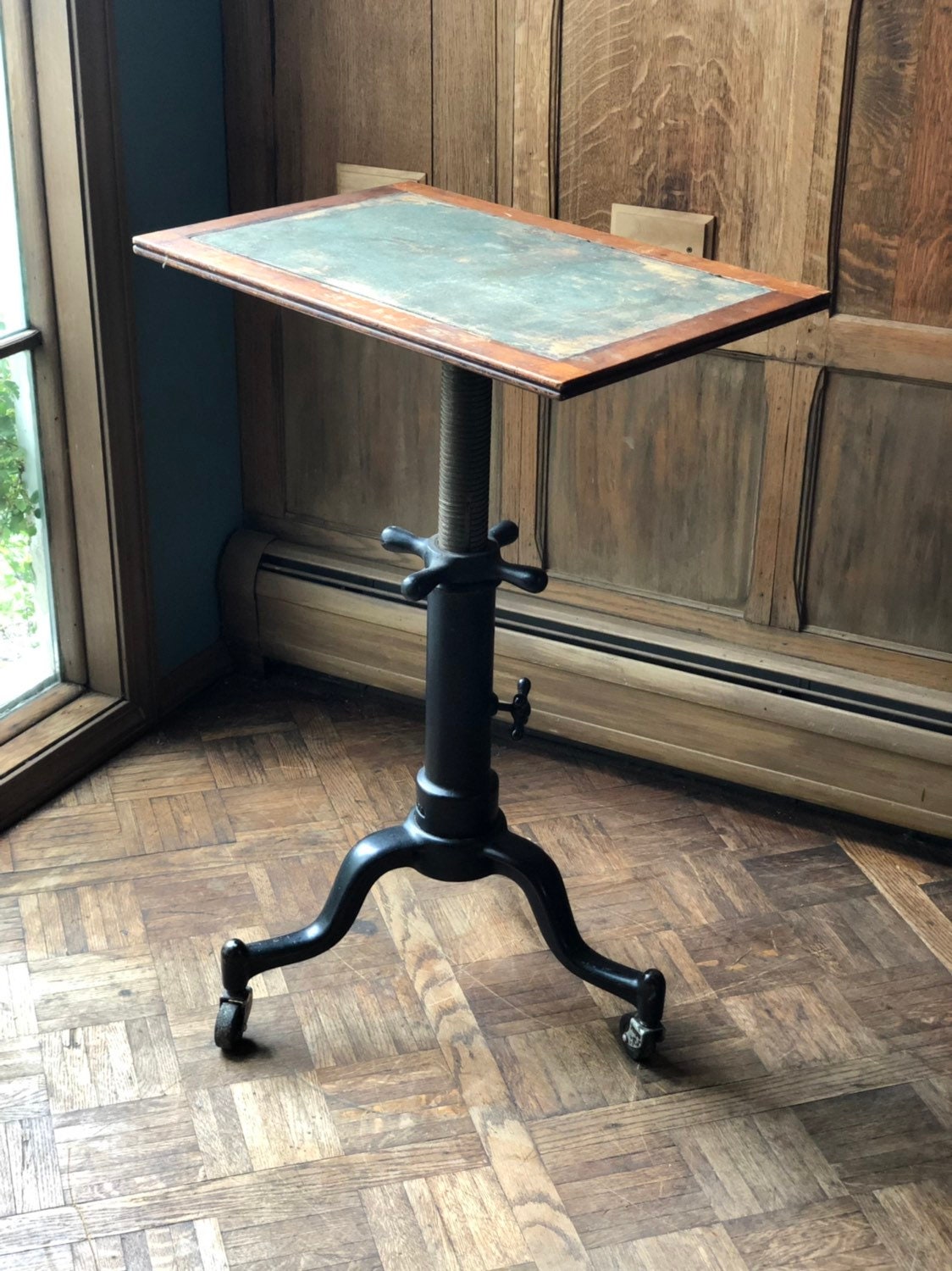 Antique Drafting Table, Adjustable Artist Table, Industrial Desk, Cast