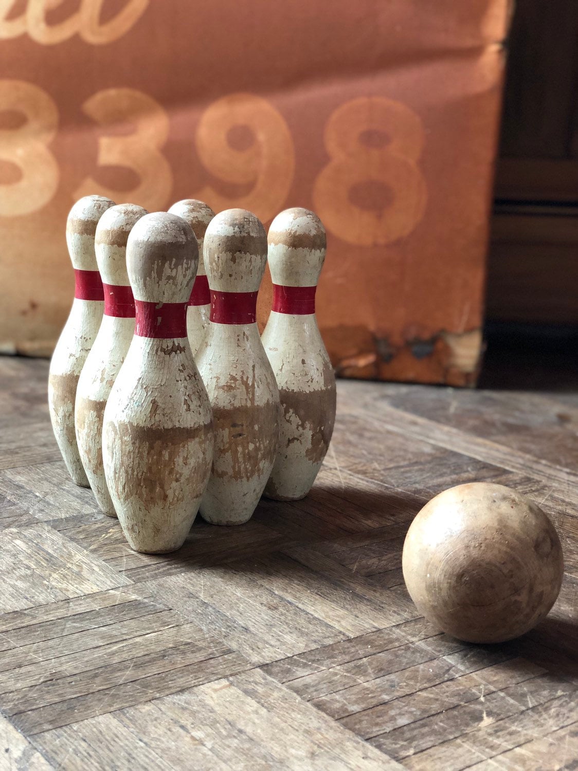 Vintage Bowling Pins Wood Bowling Pins Vintage Games Bowling Game