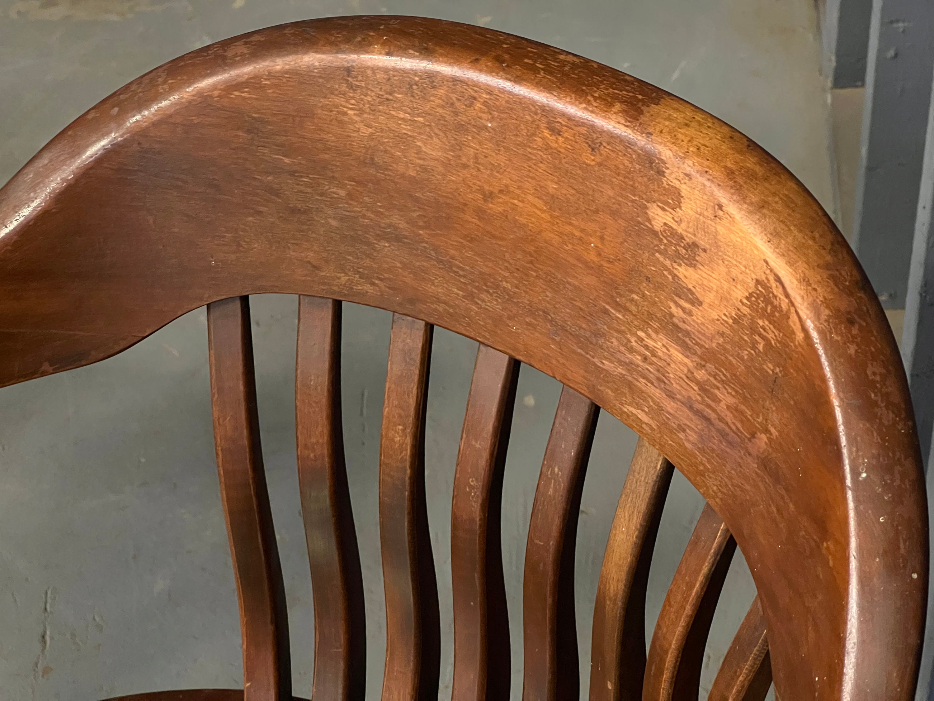 Antique Jury Chairs, Set Of Four Revolving Juror Chairs With Cast Iron