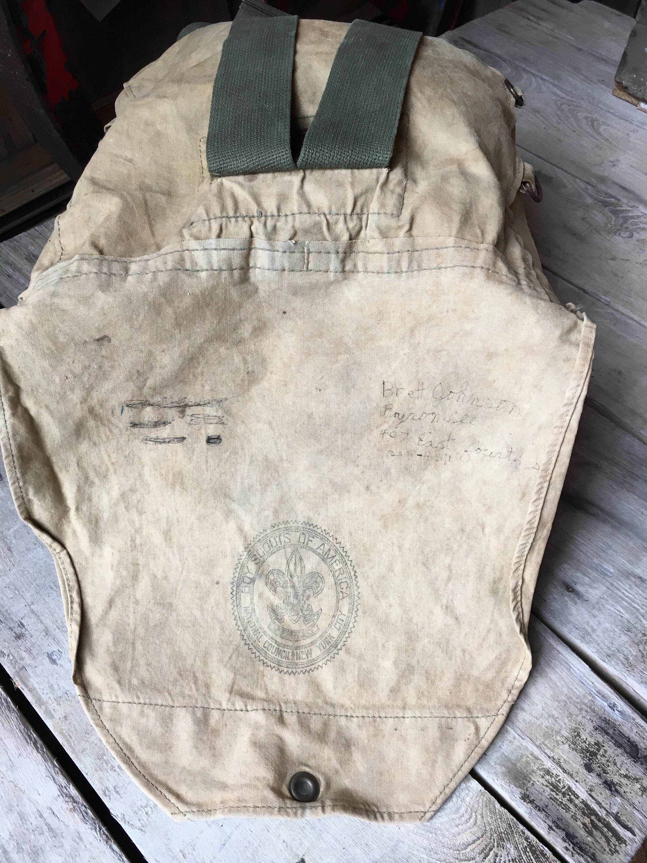 Vintage Boy Scout Backpack, Boy Scouts of America Rucksack, Antique Boy