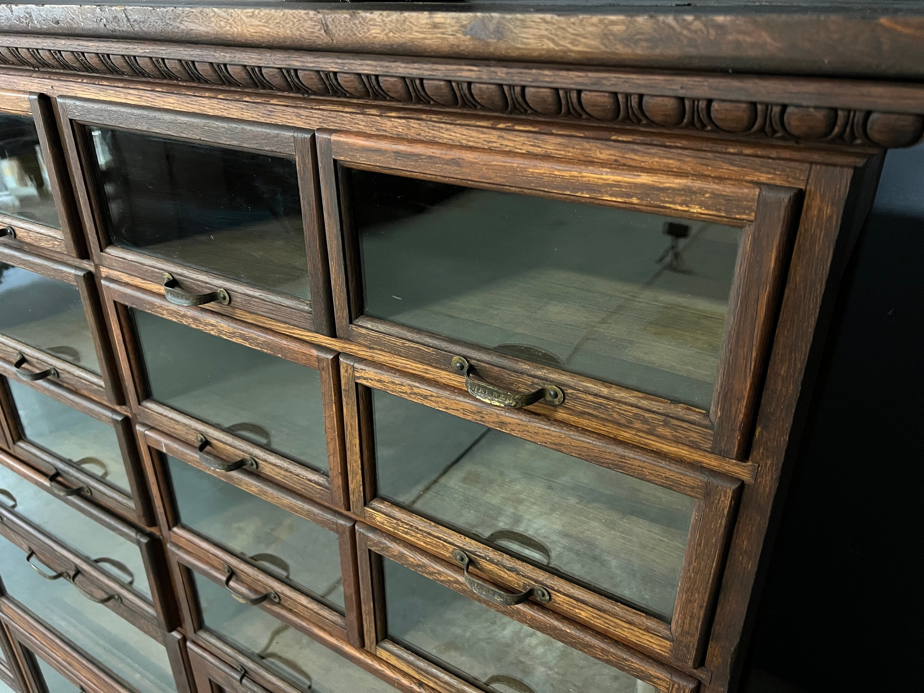 LARGE Antique Apothecary Oak General Store Antique