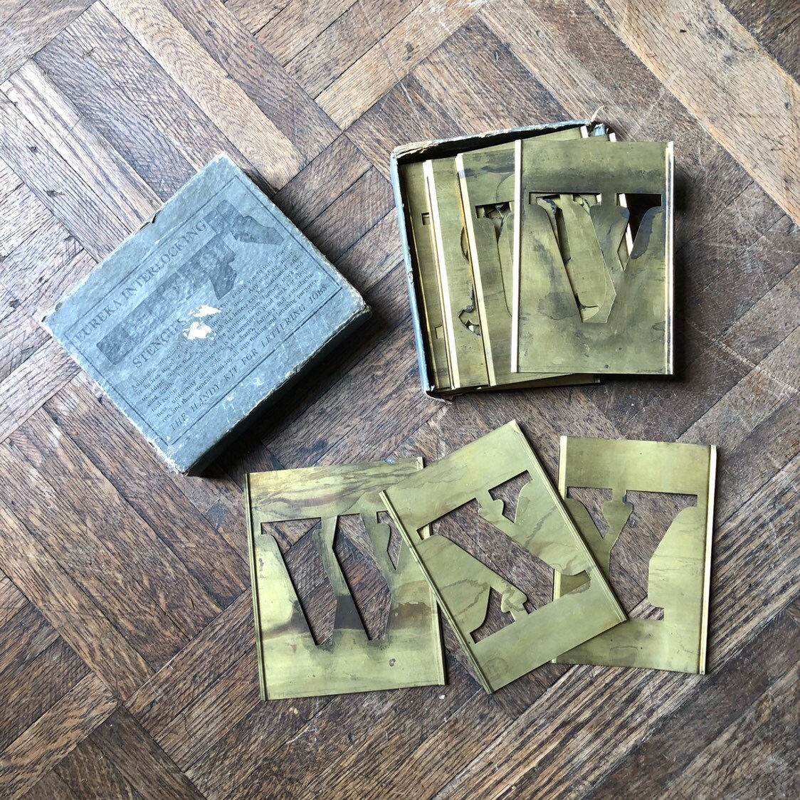 Antique Brass Stencil Set, Large Antique Stencil For Wood Signs, Large ...