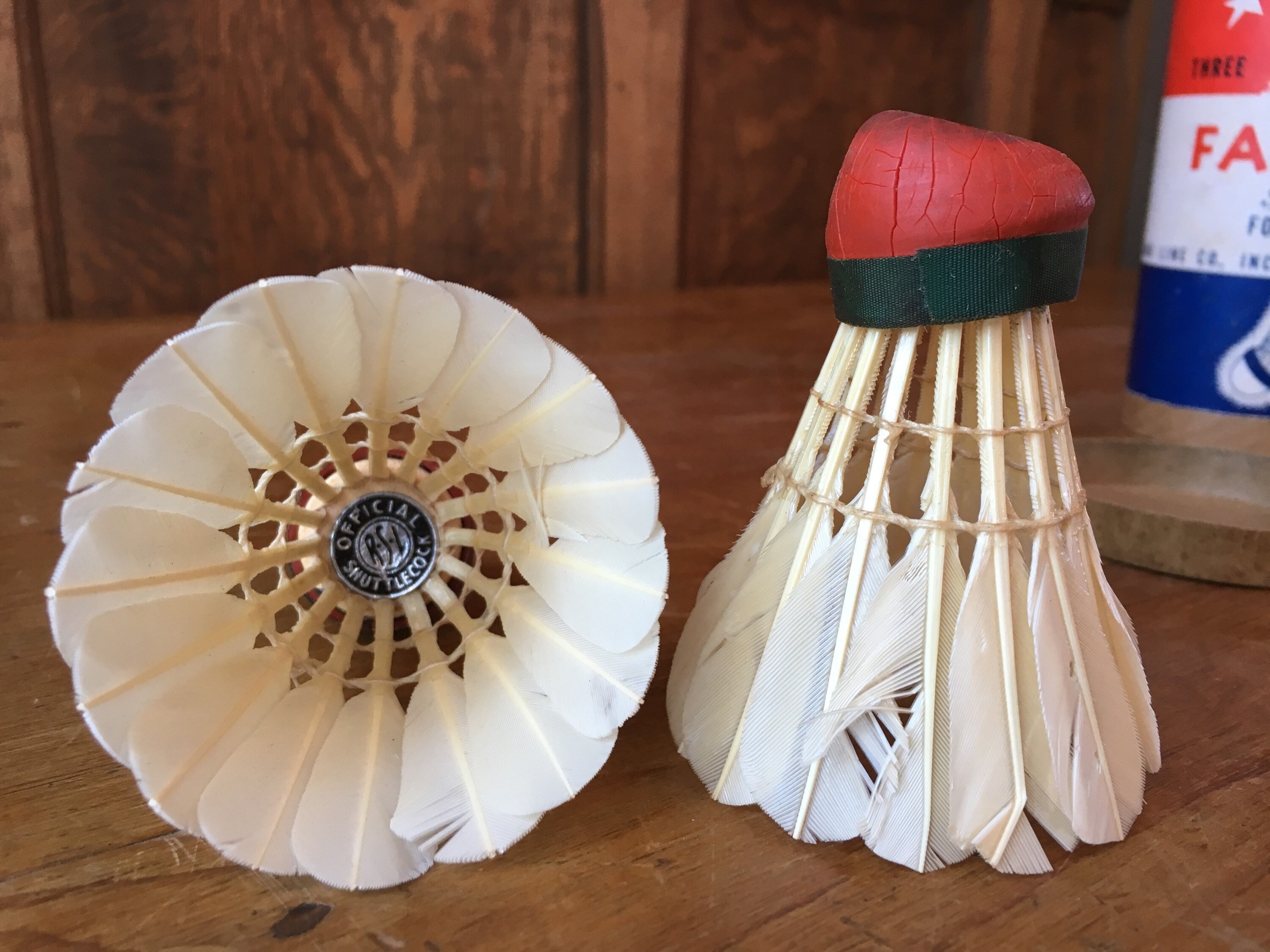 Vintage Shuttlecocks, Badminton Birdies, 5 Real Feather Shuttlecocks