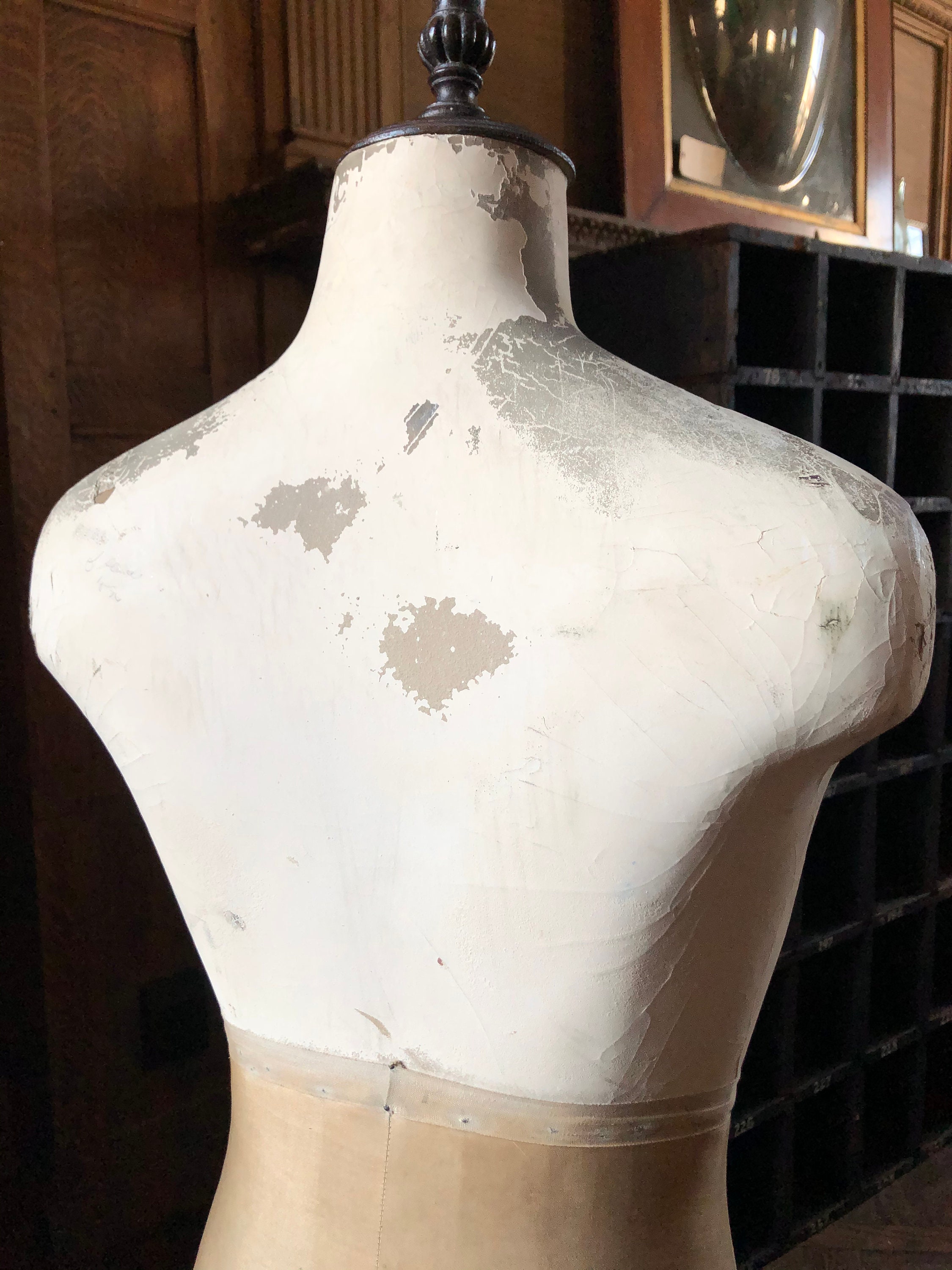 Antique European Dress Form, Table Top Dress Form, Vintage Mannequin