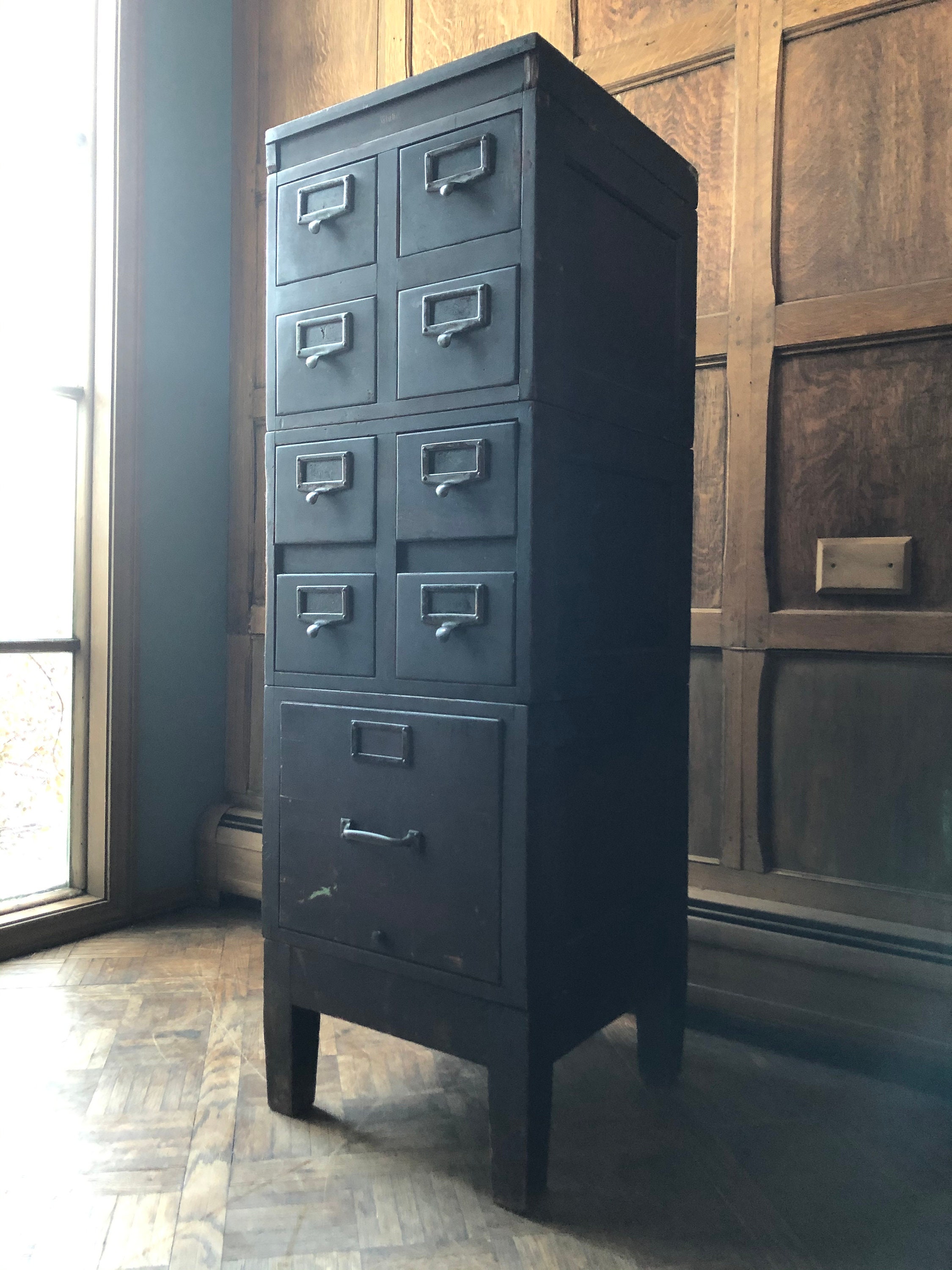 RESERVED Antique Card Catalog Oak Card File Storage 