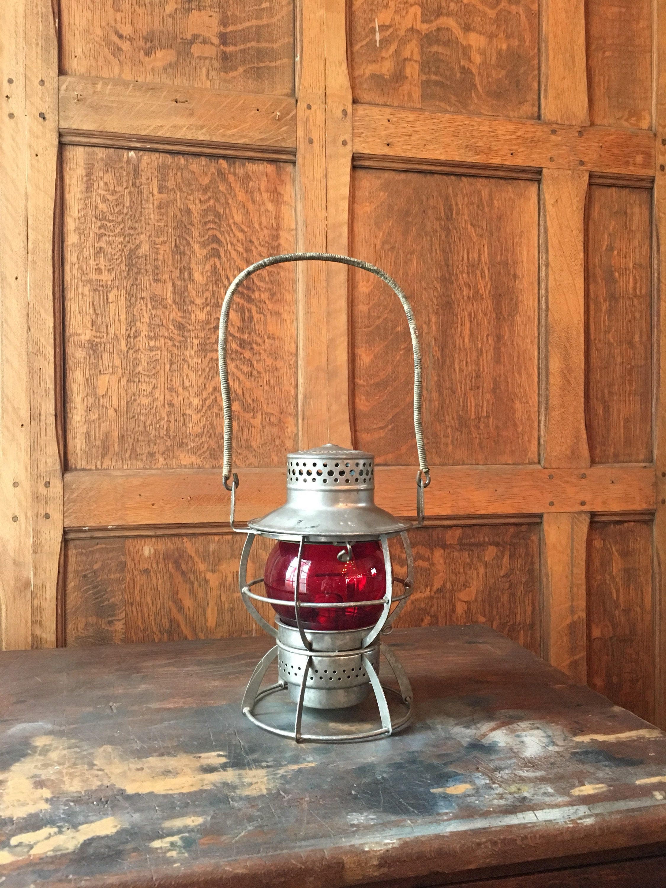 Vintage Dressel Lantern, Arlington New Jersey Red Globe Lantern, Lantern Decor Vintage Dressel Lantern, Arlington New Jersey Red Globe Lantern, Lantern Decor