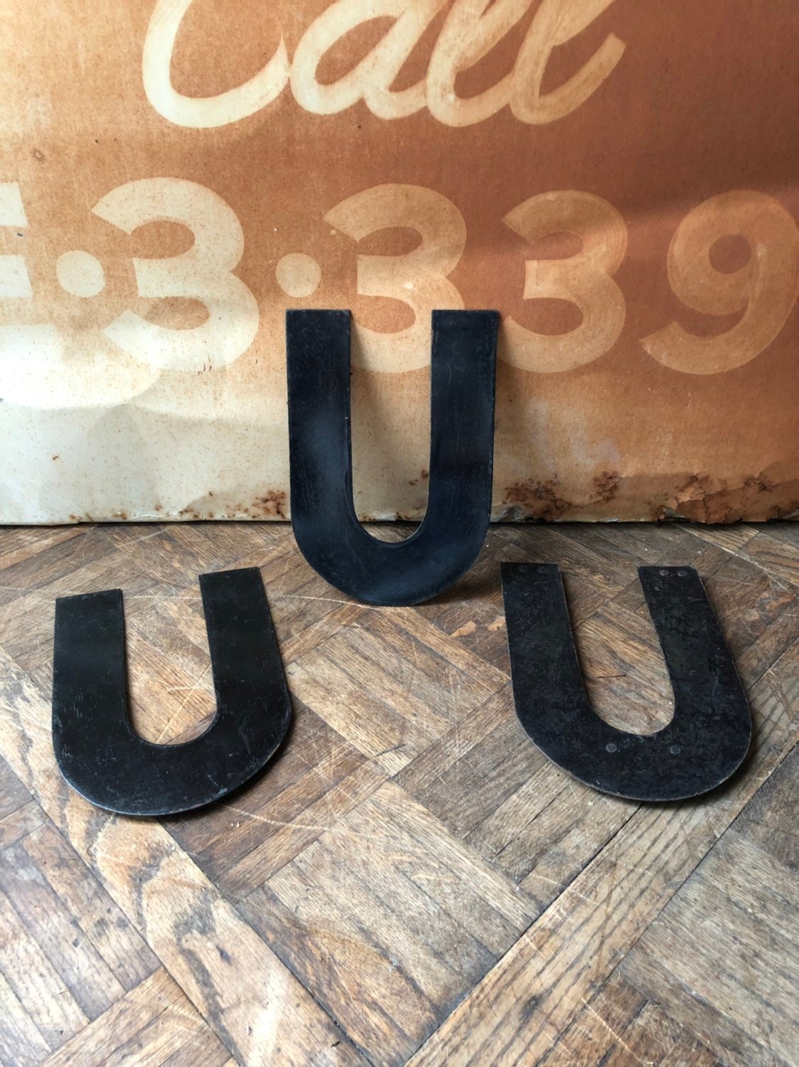  Vintage  Letter  10 Porcelain Marquee Letters  Letter  U  