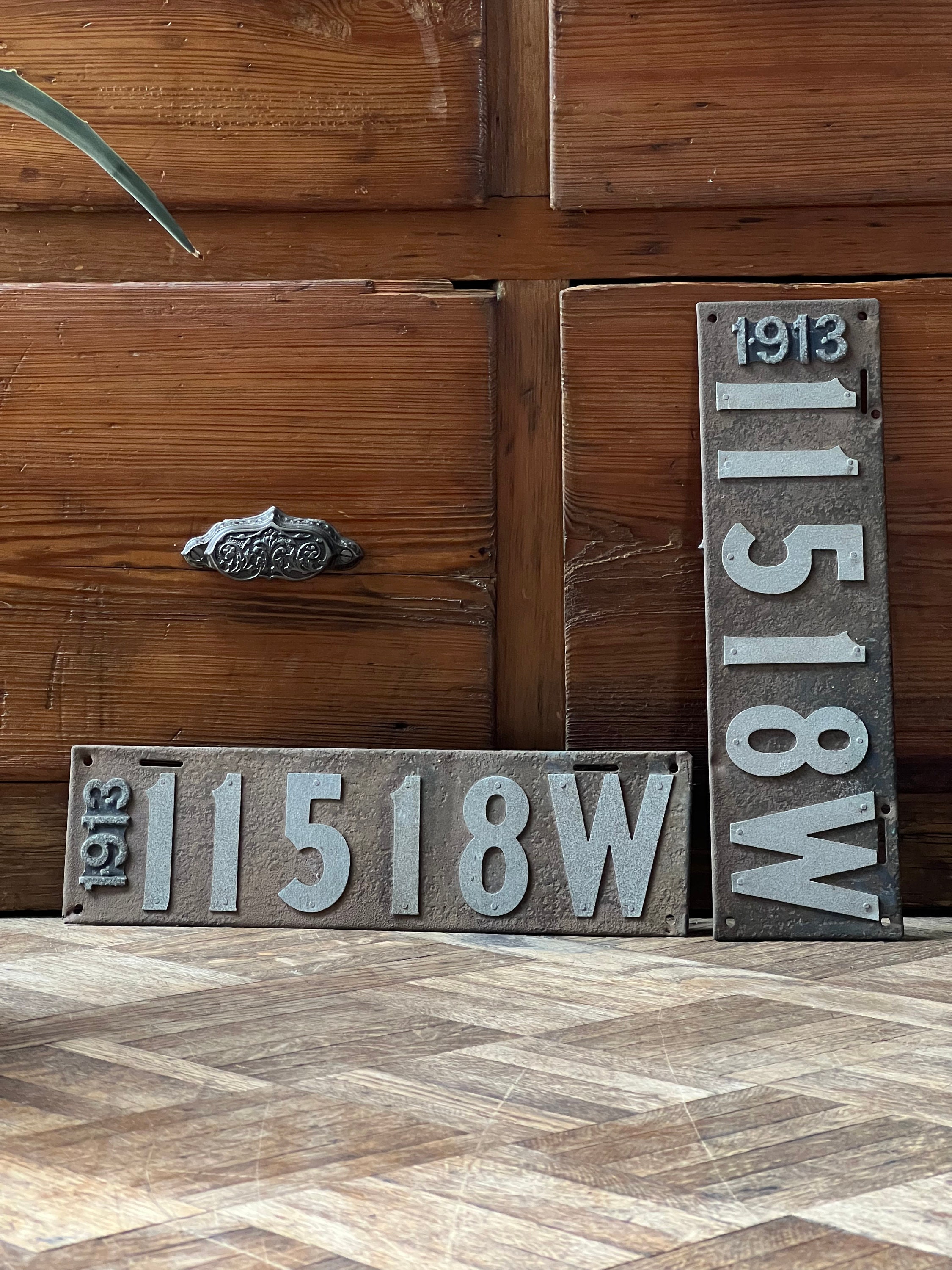 Pair Of 1913 Antique License Plates, 1913 Wisconsin License Plate
