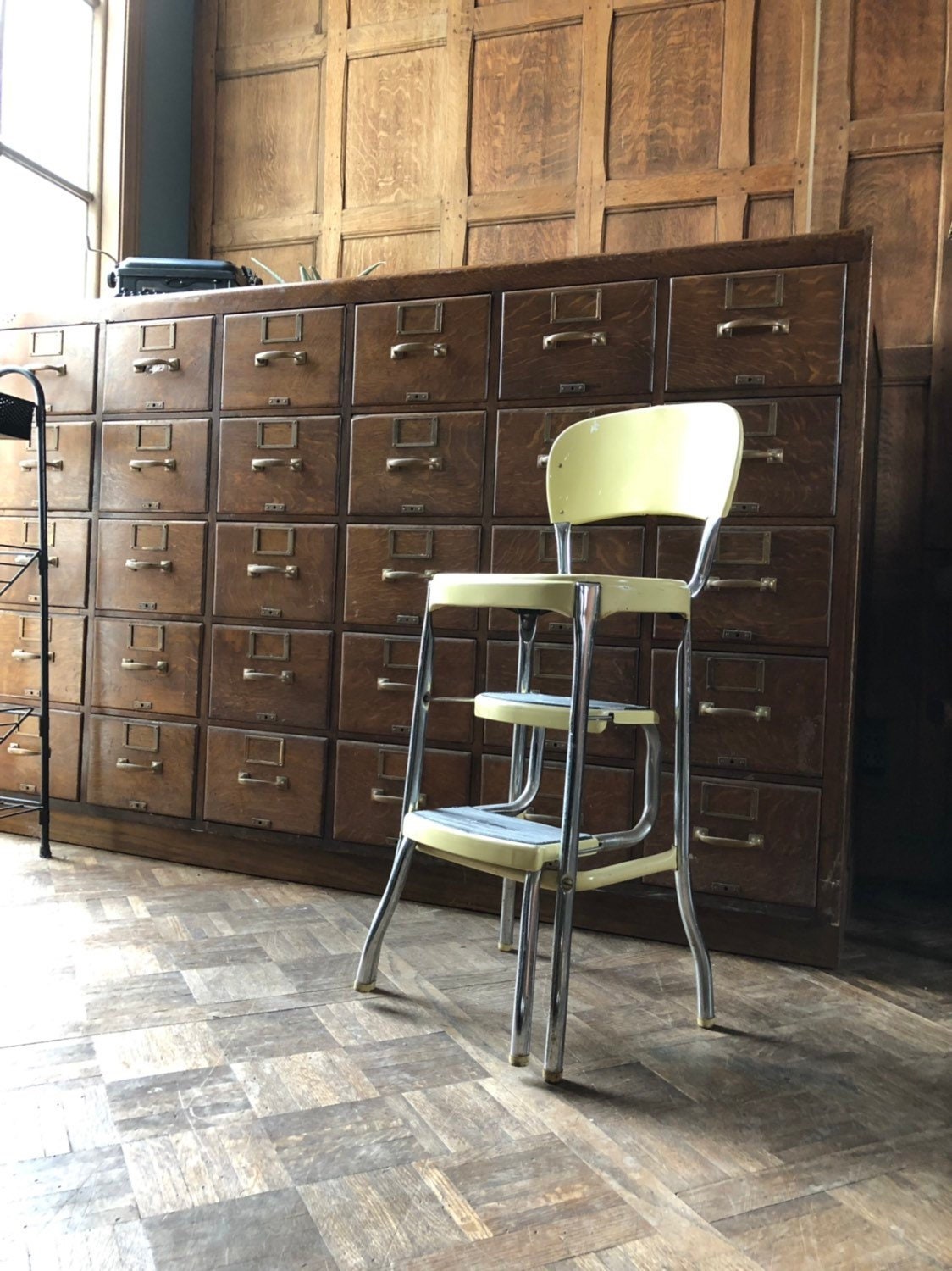 Vintage Chair Step Stool Mid Century Retro Kitchen Step Stool Seat