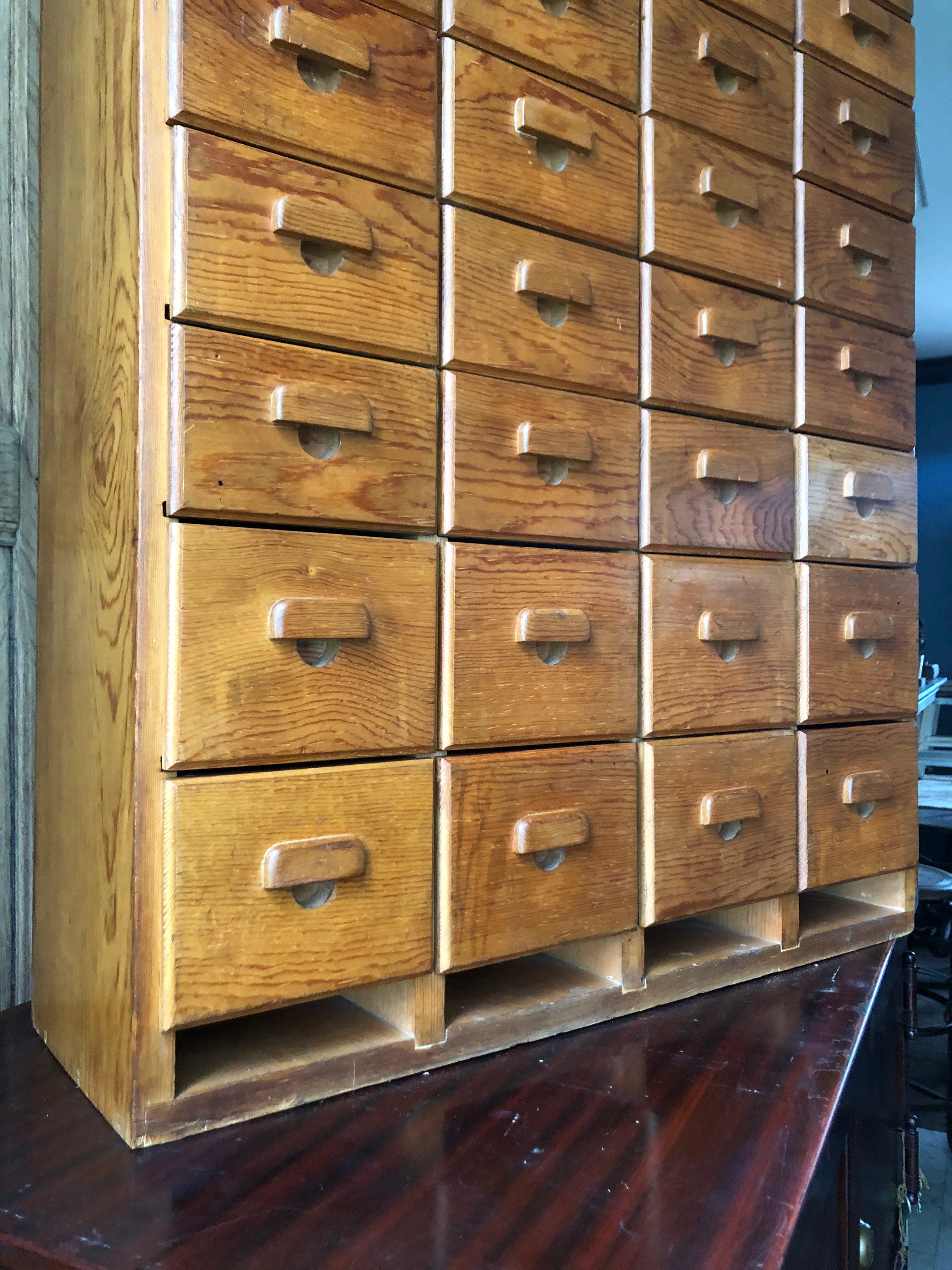 Small Antique Multi Drawer Counter Top Apothecary Vintage Handmade Nail Bin