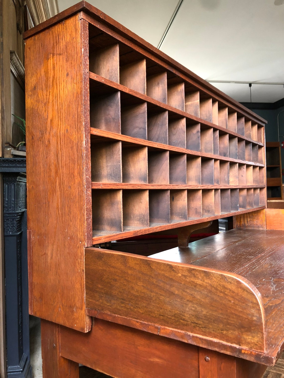 Antique Desk Post Office Sorting Desk Post Office Cubby Etsy
