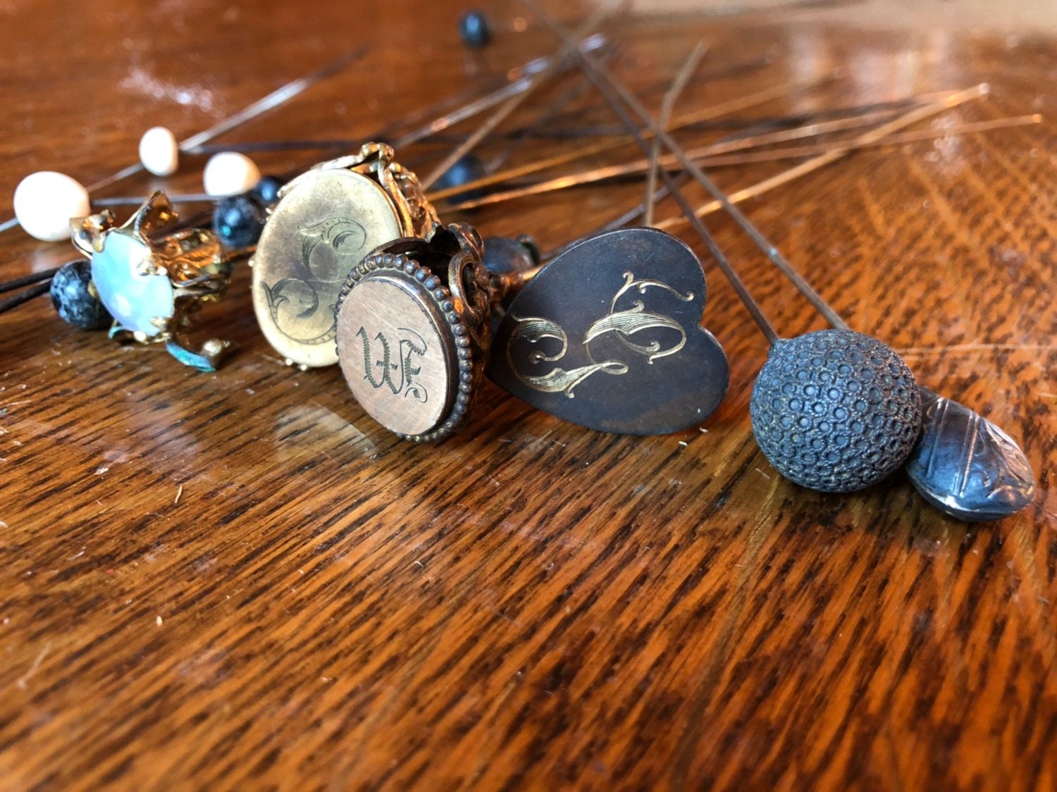 Antique Hat Pins, Lot of 18 Pins, Lovely Antique Hat Pins, Vintage