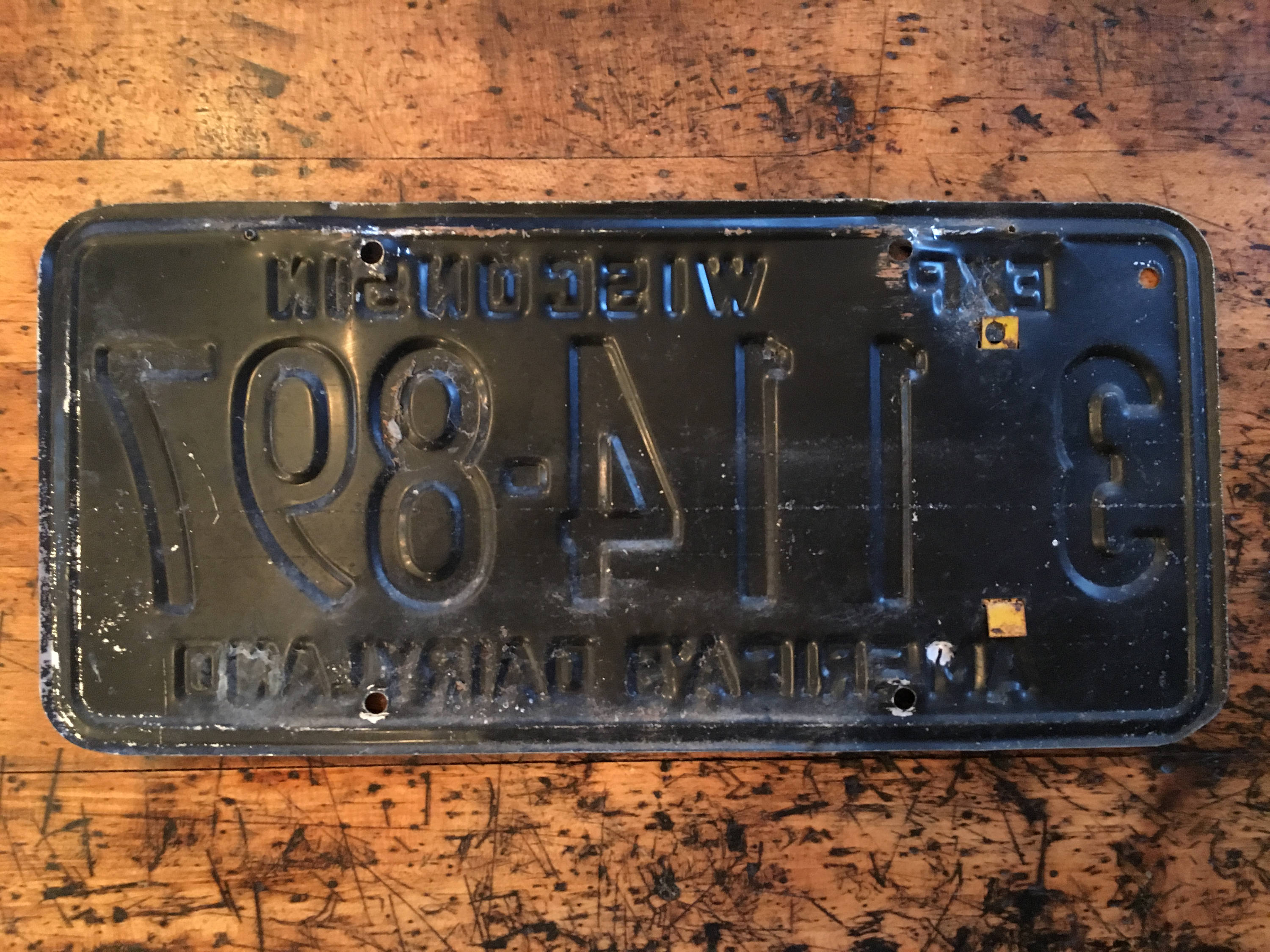Vintage License Plate, 1952 Wisconsin License Plate, 1950s License Plate