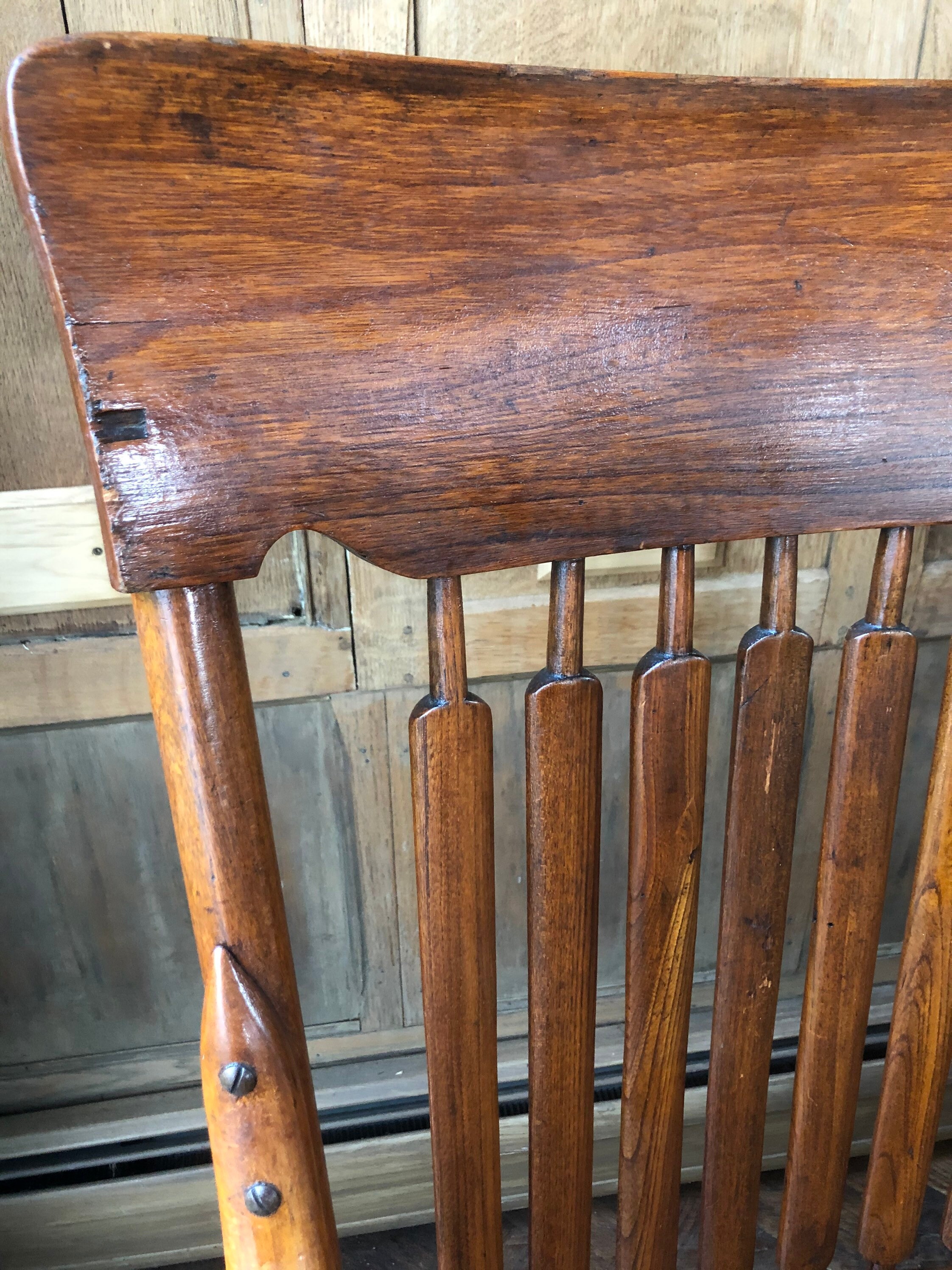 PAIR of Antique Lodge Chairs, Antique Bentwood Chairs, Set of 2 Oak