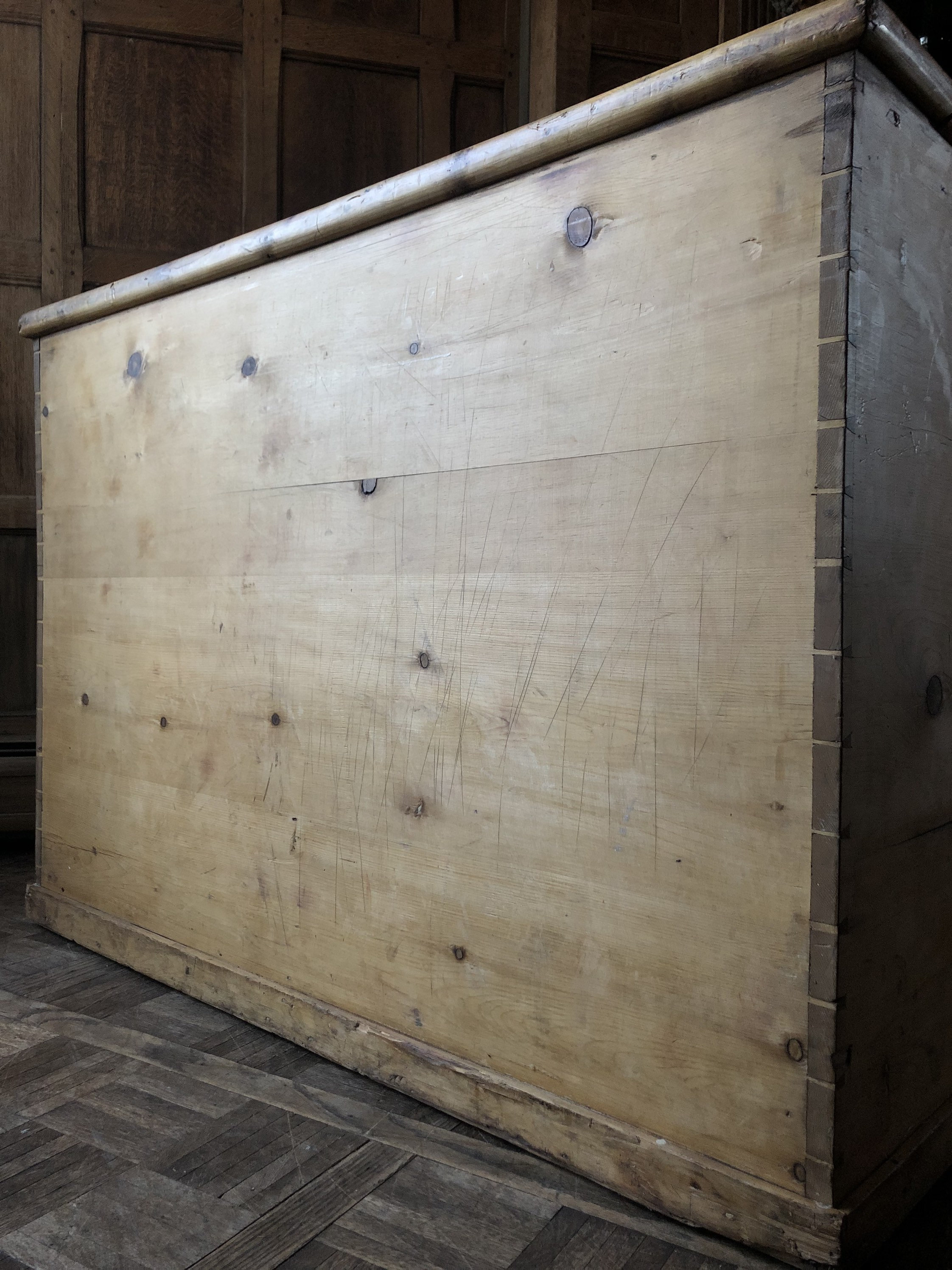 Antique Blanket Chest Two Drawers, Primitive Dovetail Pine Dresser