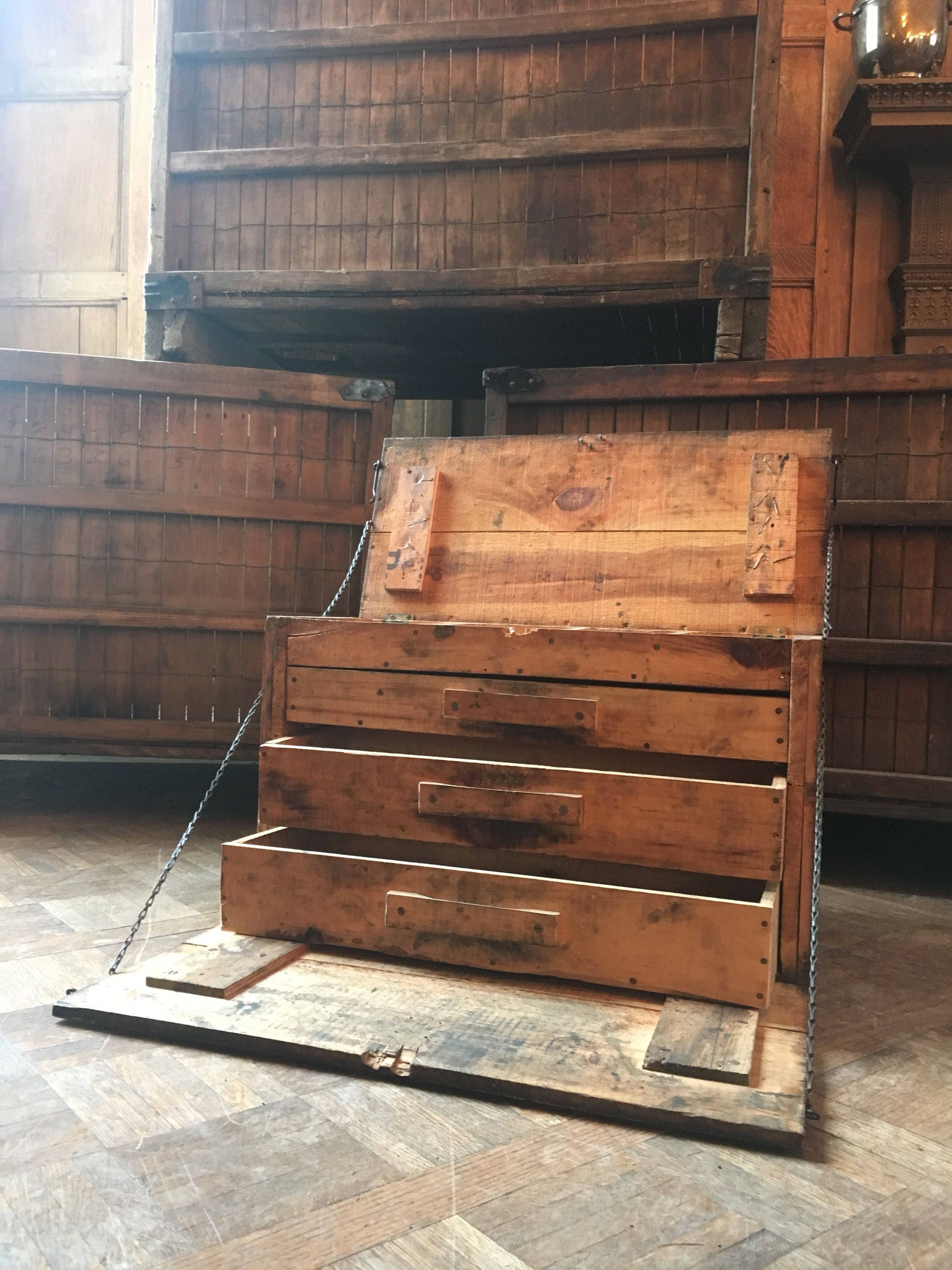 Reserved Vintage Wood Tool Chest Machinist Tool Box Handmade From Remnant Goodrich Rubbers Crates Rustic Industrial Storage