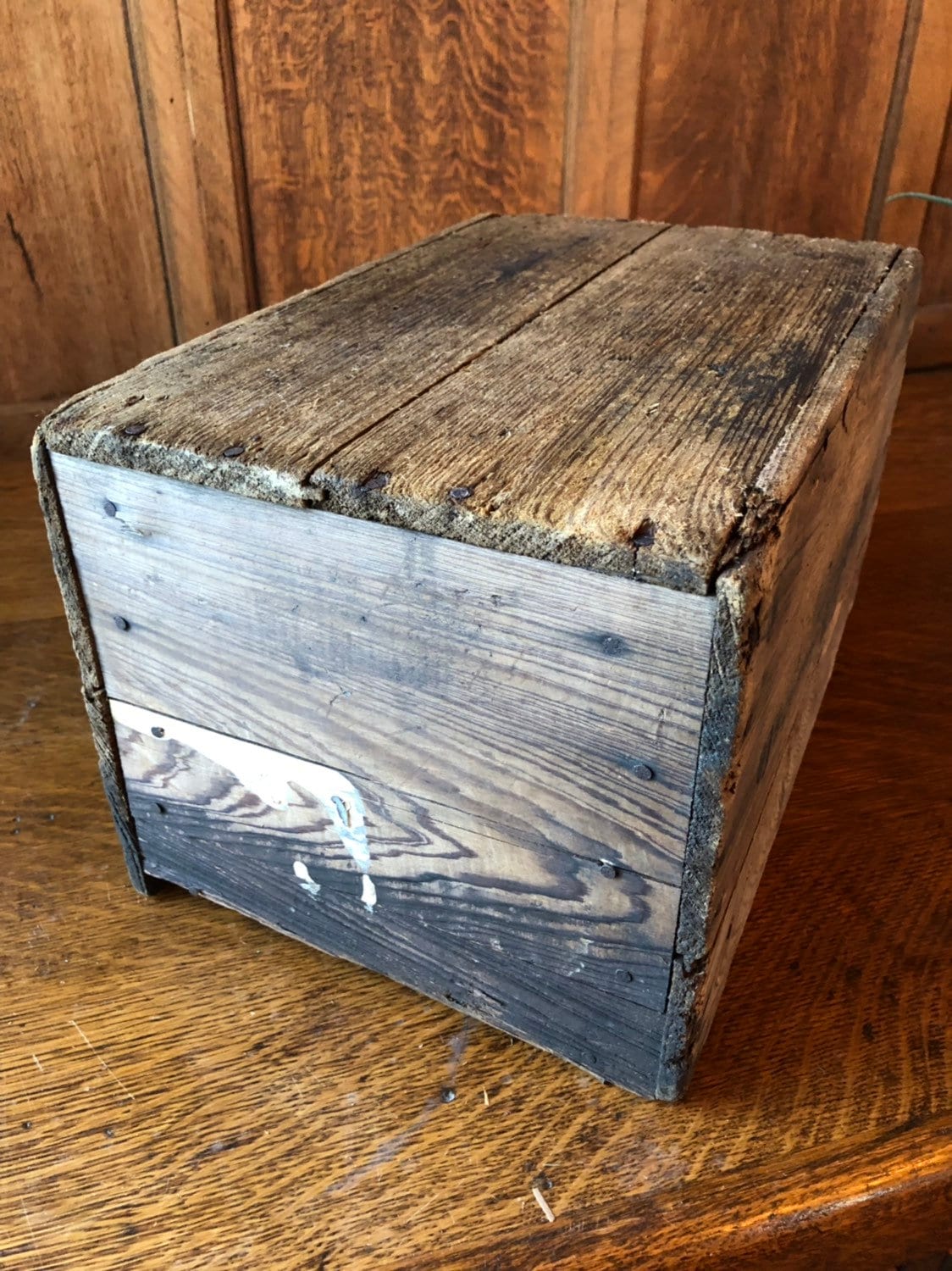 Small Rustic Wood Crate, Emerson Electric Shipping Crate, Vintage