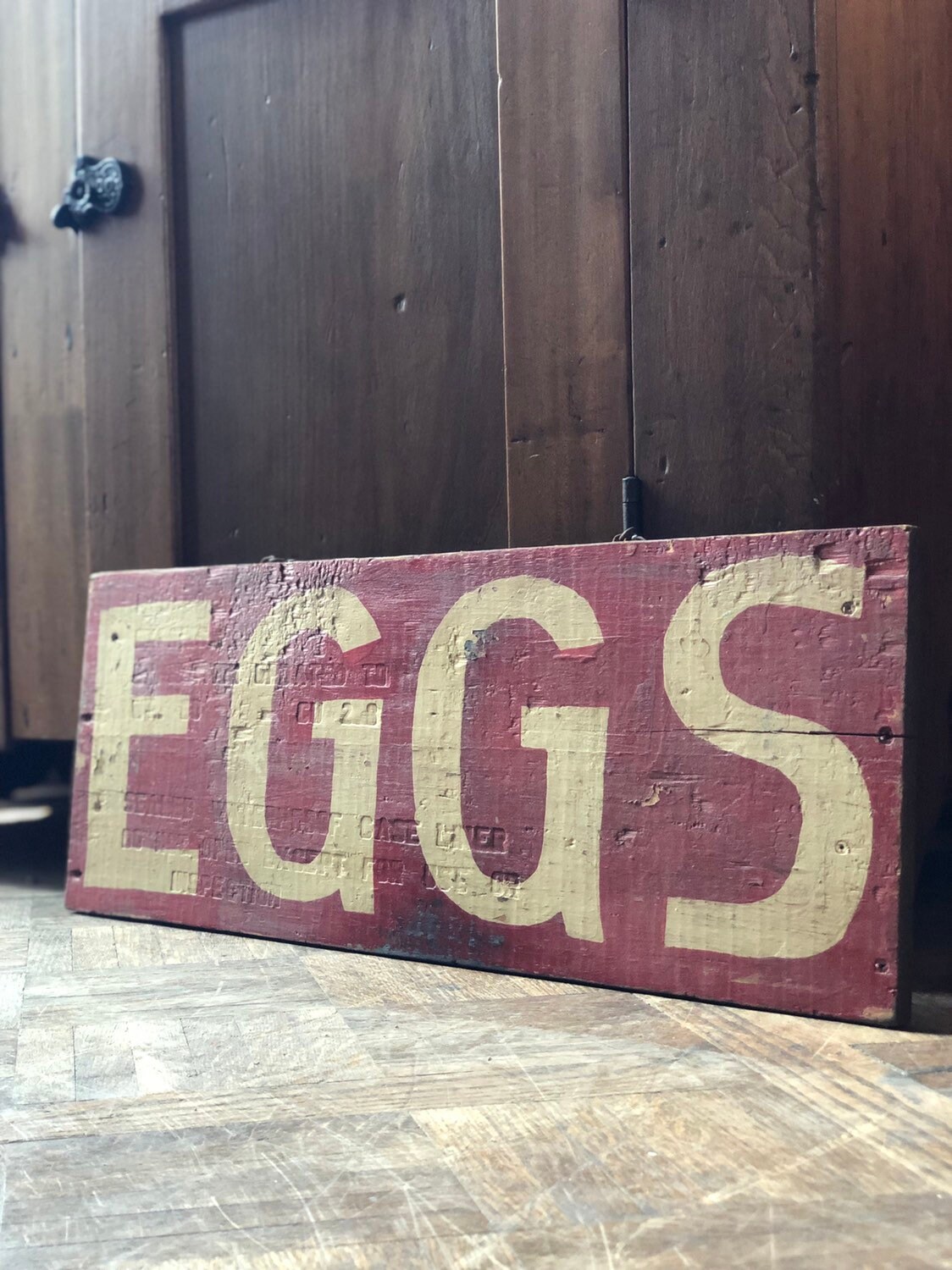 Vintage EGGS sign, Hand Painted Farm Sign, Kitchen Sign, Primitive Decor, Eggs For Sale Sign