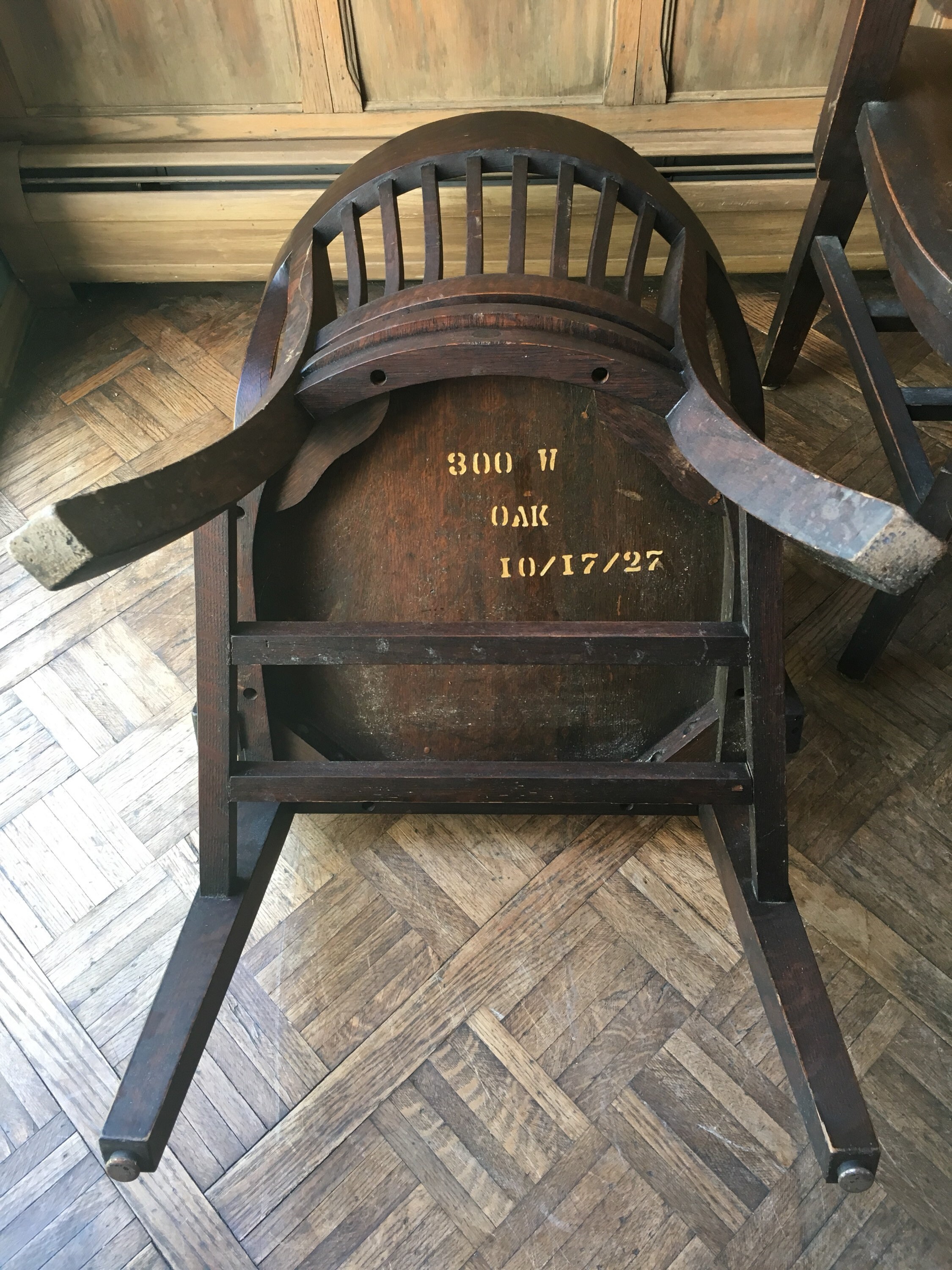 PAIR of Oak Library Chairs, Vintage Bankers Chair, Antique ...