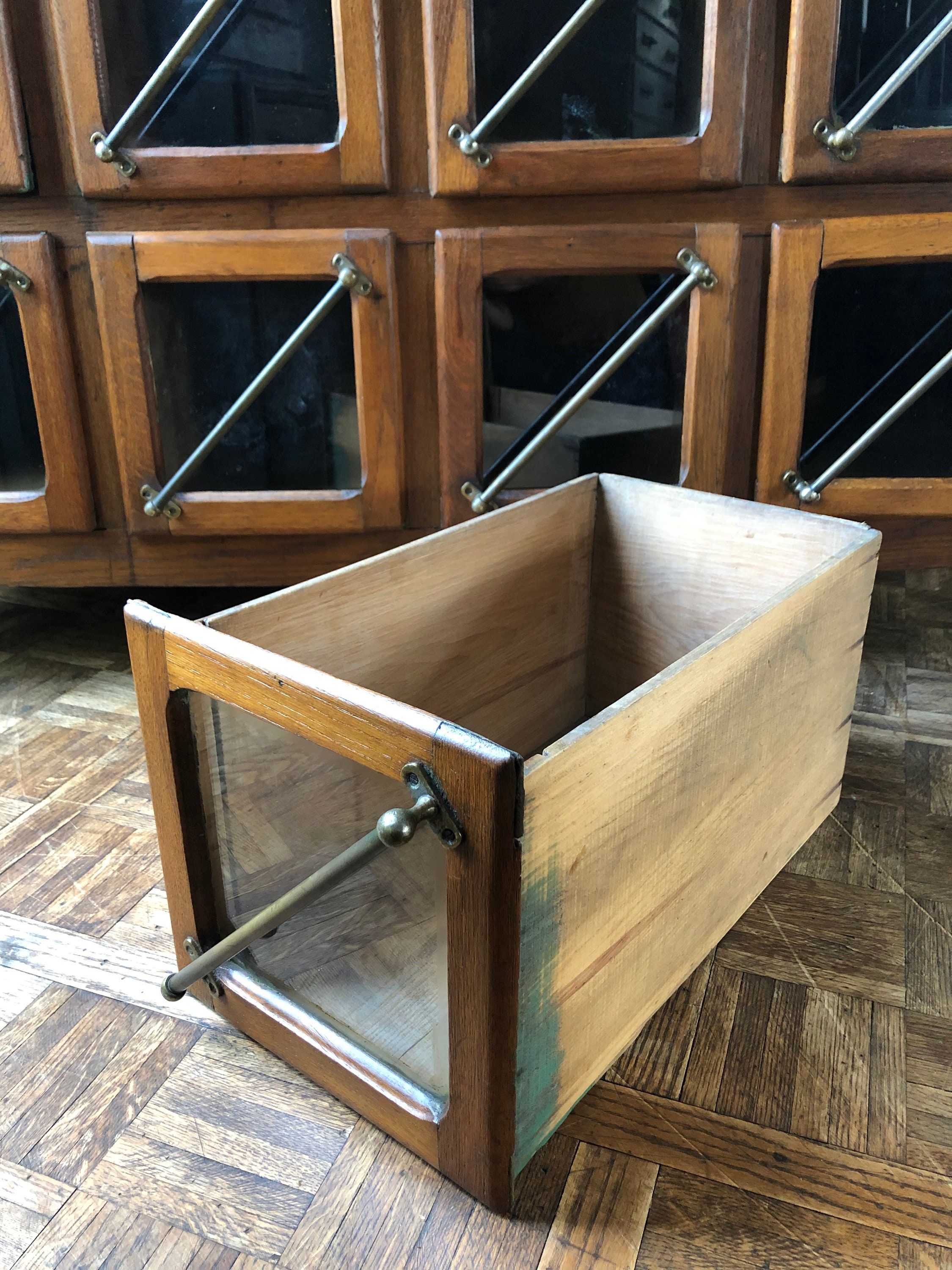 LARGE Antique Grain Bin, Oak General Store Antique Hardware