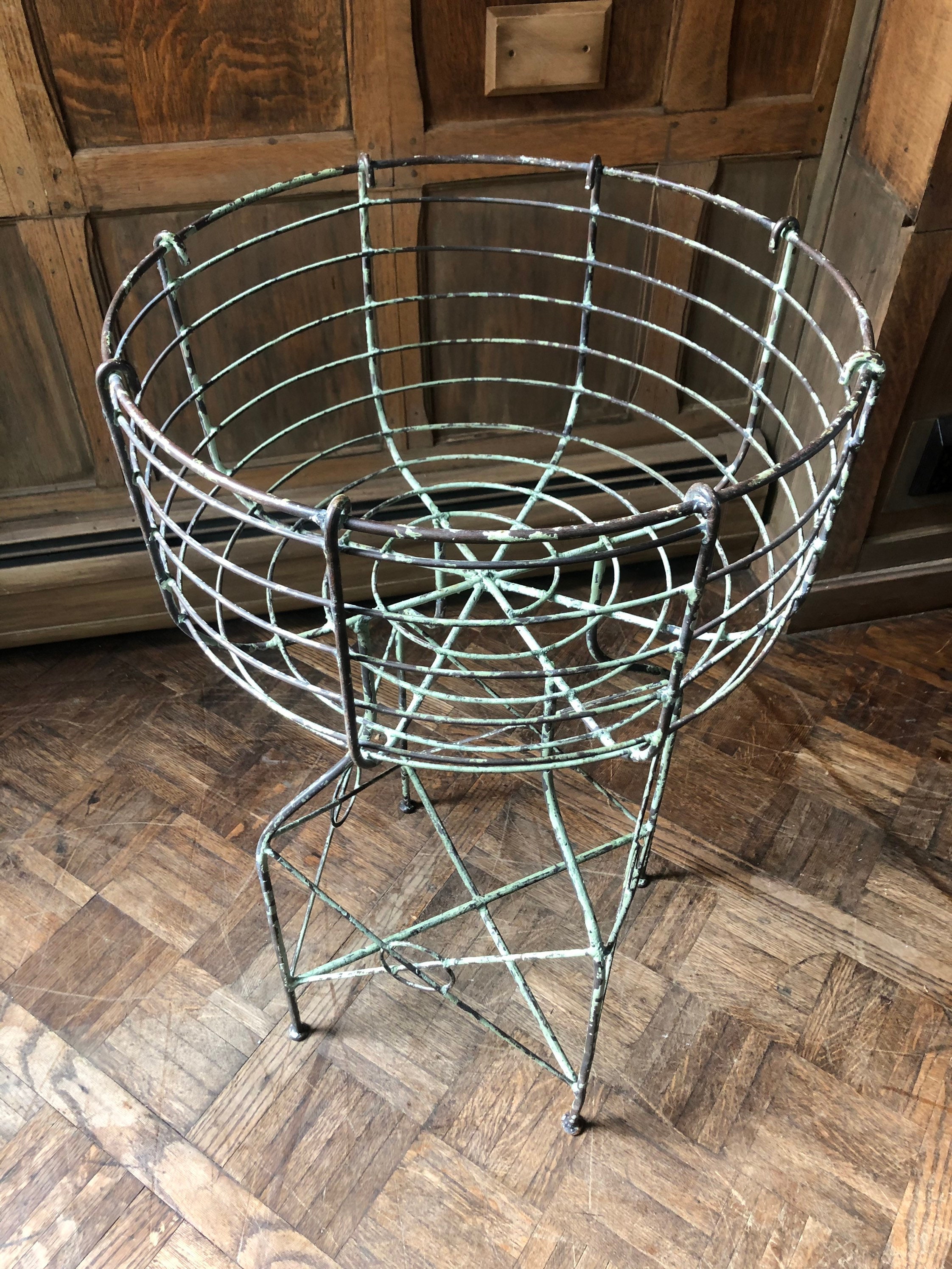 RESERVED Antique Wire Plant Stand, Metal Wire Planter