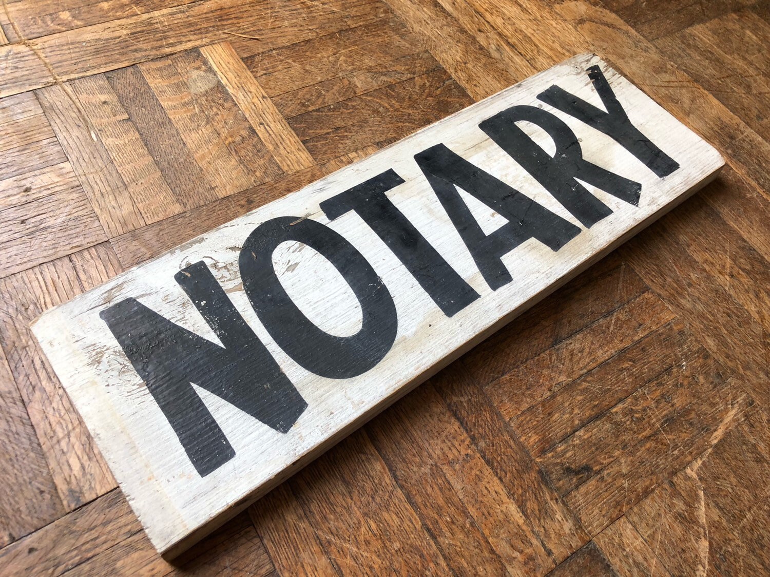 Vintage Hand Painted Notary Public Sign, Old Notary Trade Sign, Antique