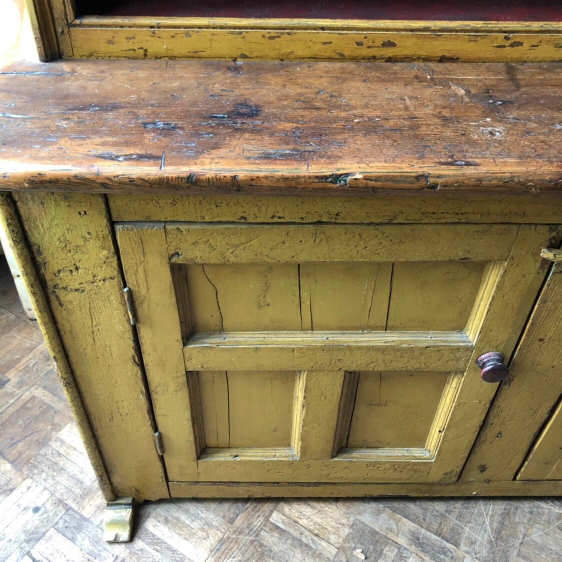 RESERVED Antique Farmhouse Chippy Step Back Cupboard, Chippy