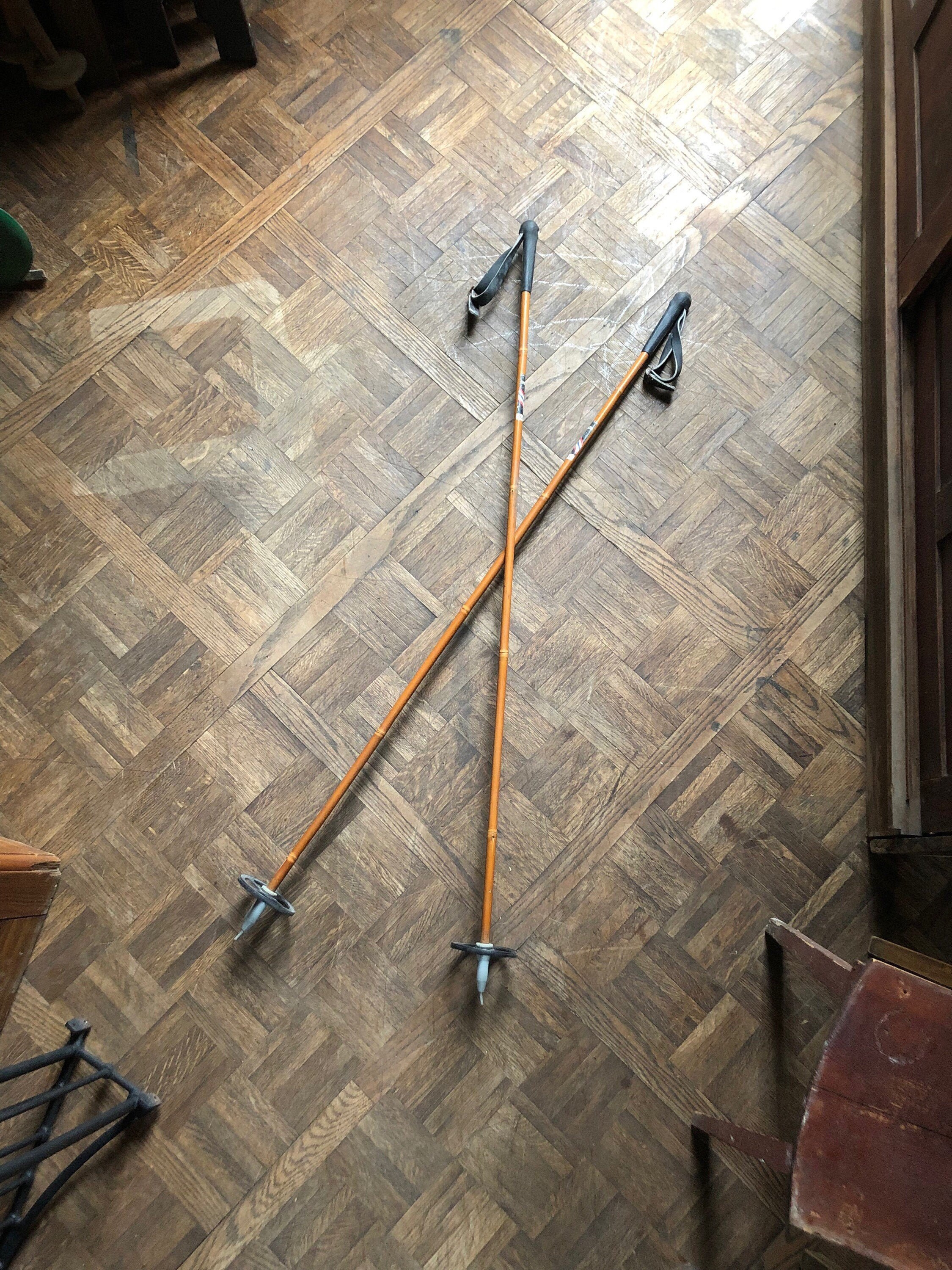 Vintage Ski Poles, Wood Ski Poles, Bamboo Ski Poles, Cabin Decor, Lodge