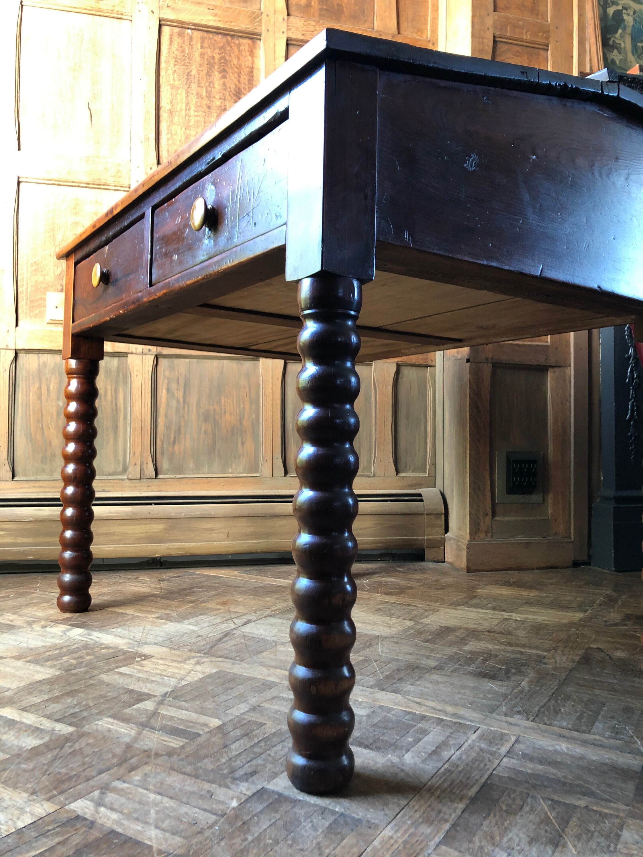 Antique Desk With Drawers, Primitive Wood Desk, Slant Top Desk