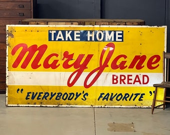 Large Mary Jane Bread Sign, Bread Advertising Steel Sign, Advertising Billboard, Kitchen Sign