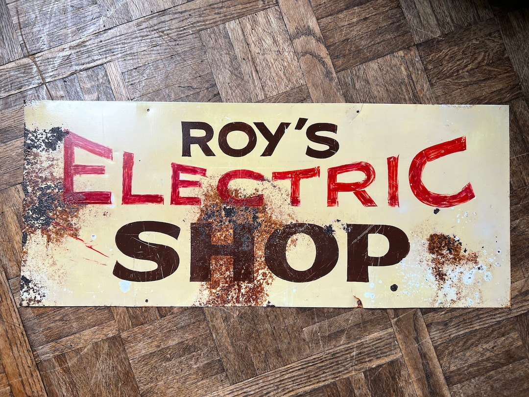 Vintage Electric Shop Sign, Roys Electric Shop, Hand Painted Shop Sign ...