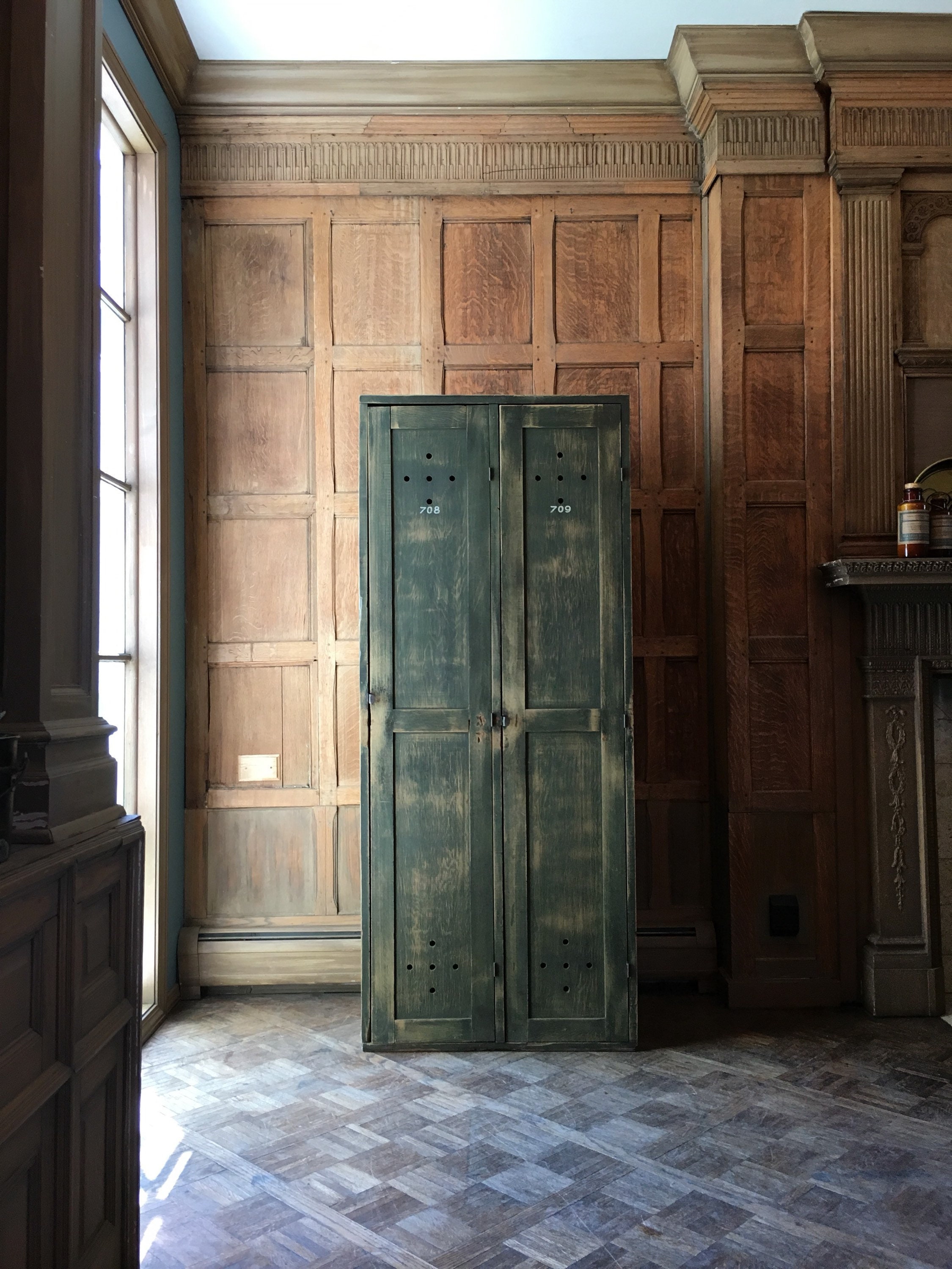 Antique Wood Lockers Set Of 2 Lockers Mudroom Lockers
