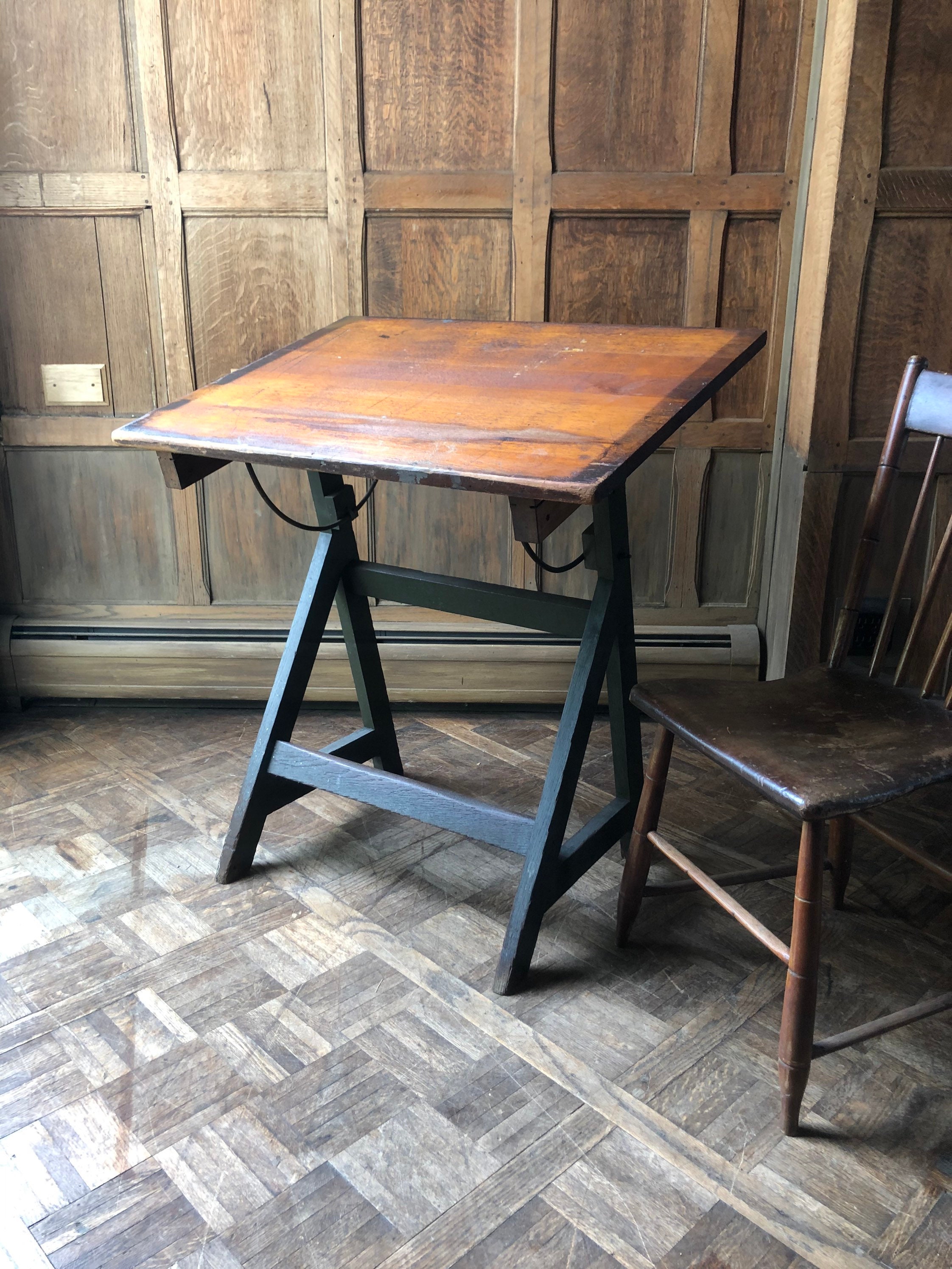 Small Antique Drafting Table, Artist Table, Vintage Kids Desk, Childrens  Drafting Table, Antique Side Table, Entryway Table 