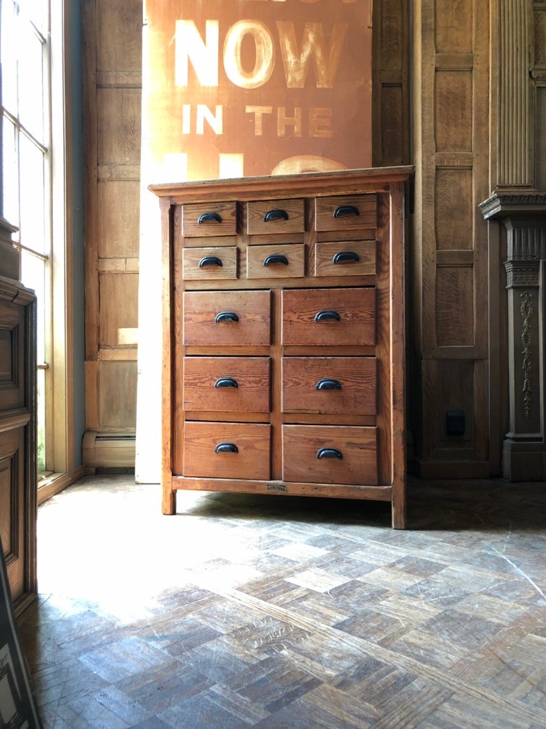 Vintage Apothecary Cabinet With Drawers Wooden Multi Drawer Etsy