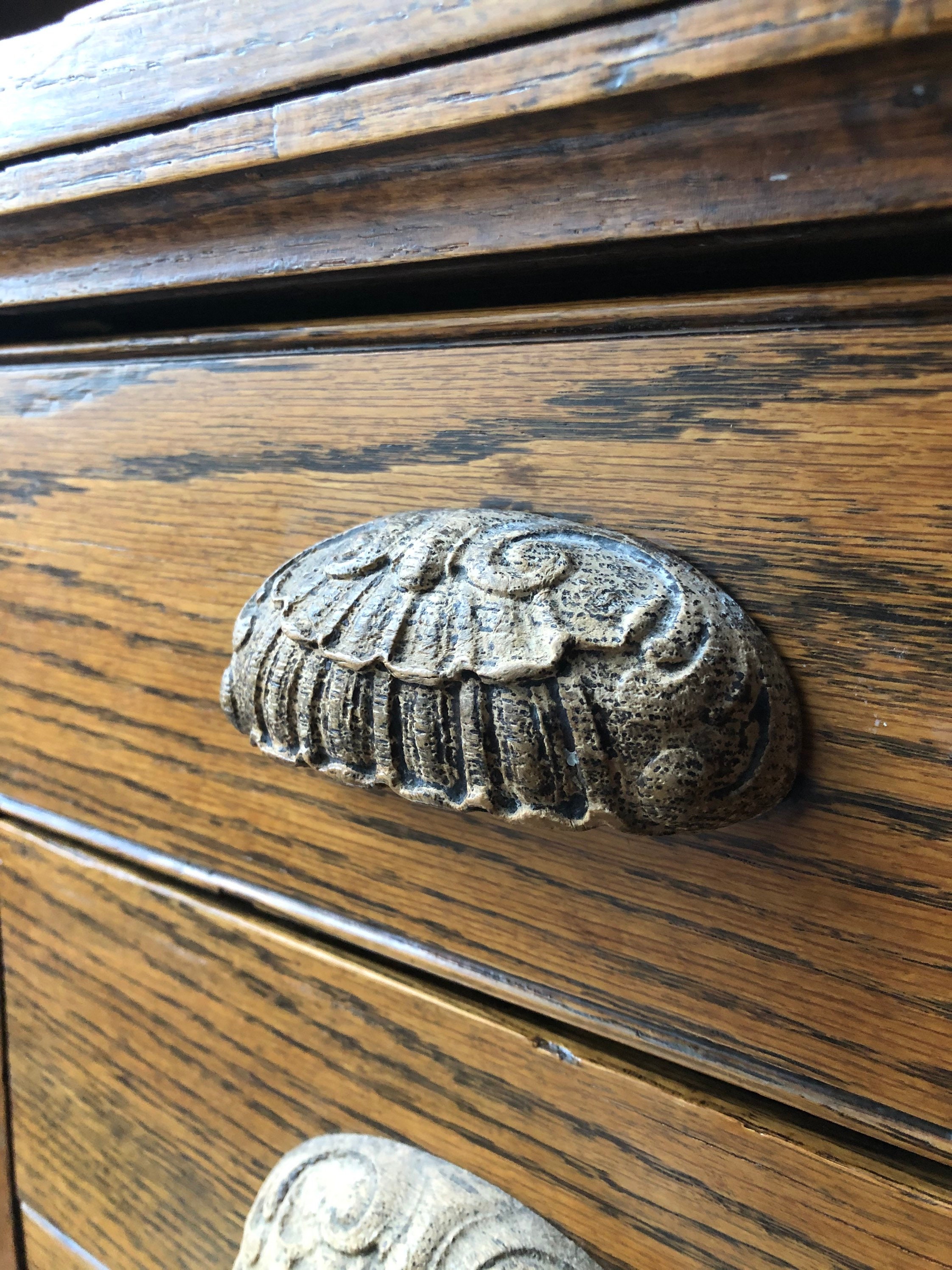 LARGE Antique Flat File Cabinet, Antique Oak Map Cabinet ...