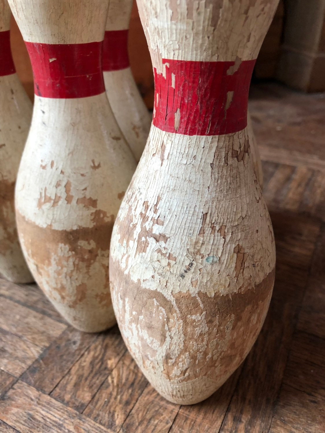 Vintage Bowling Pins, Wood Bowling Pins, Vintage Games