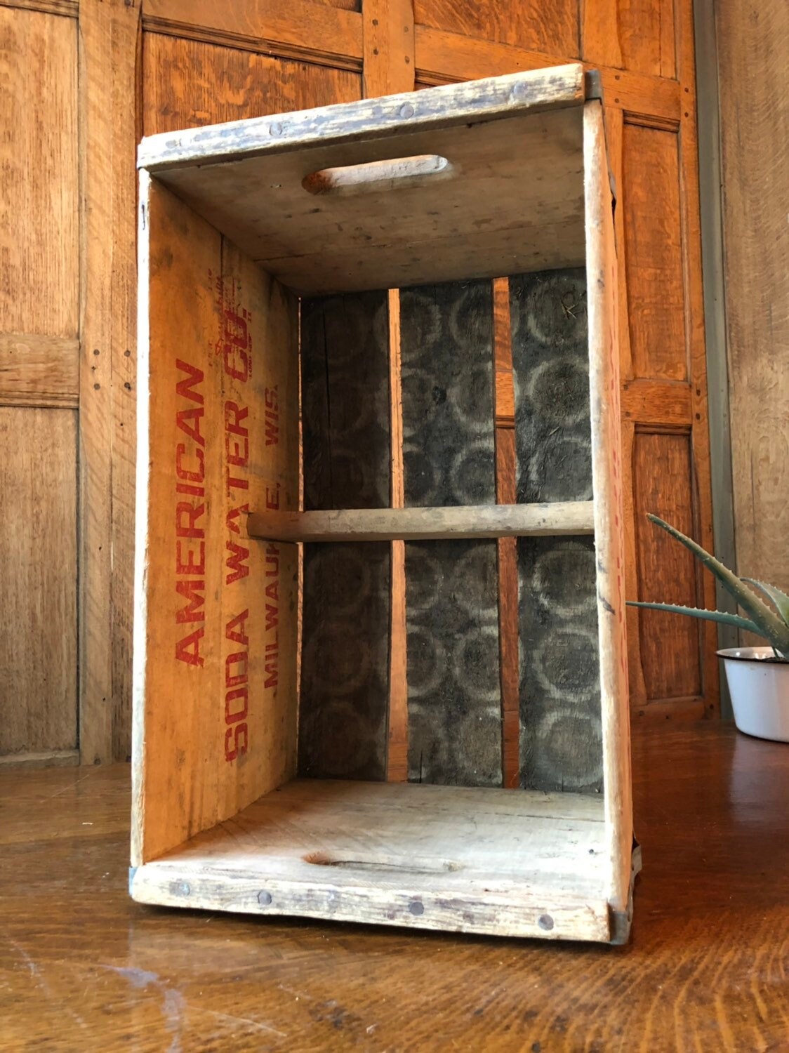 Vintage Wood Crate, American Soda Water Co, Milwaukee