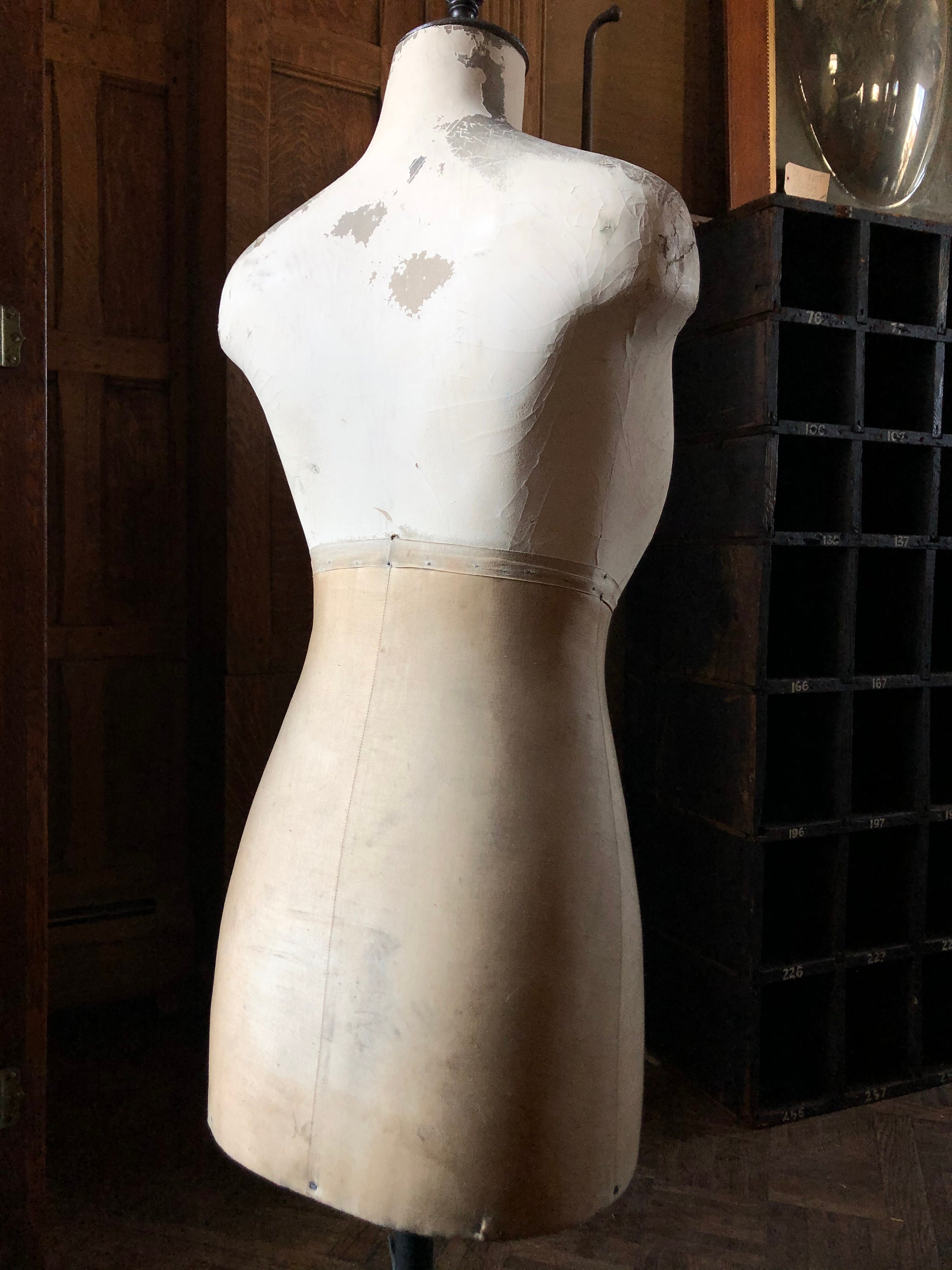 Antique European Dress Form, Table Top Dress Form, Vintage Mannequin, Seamstress Gift, Antique